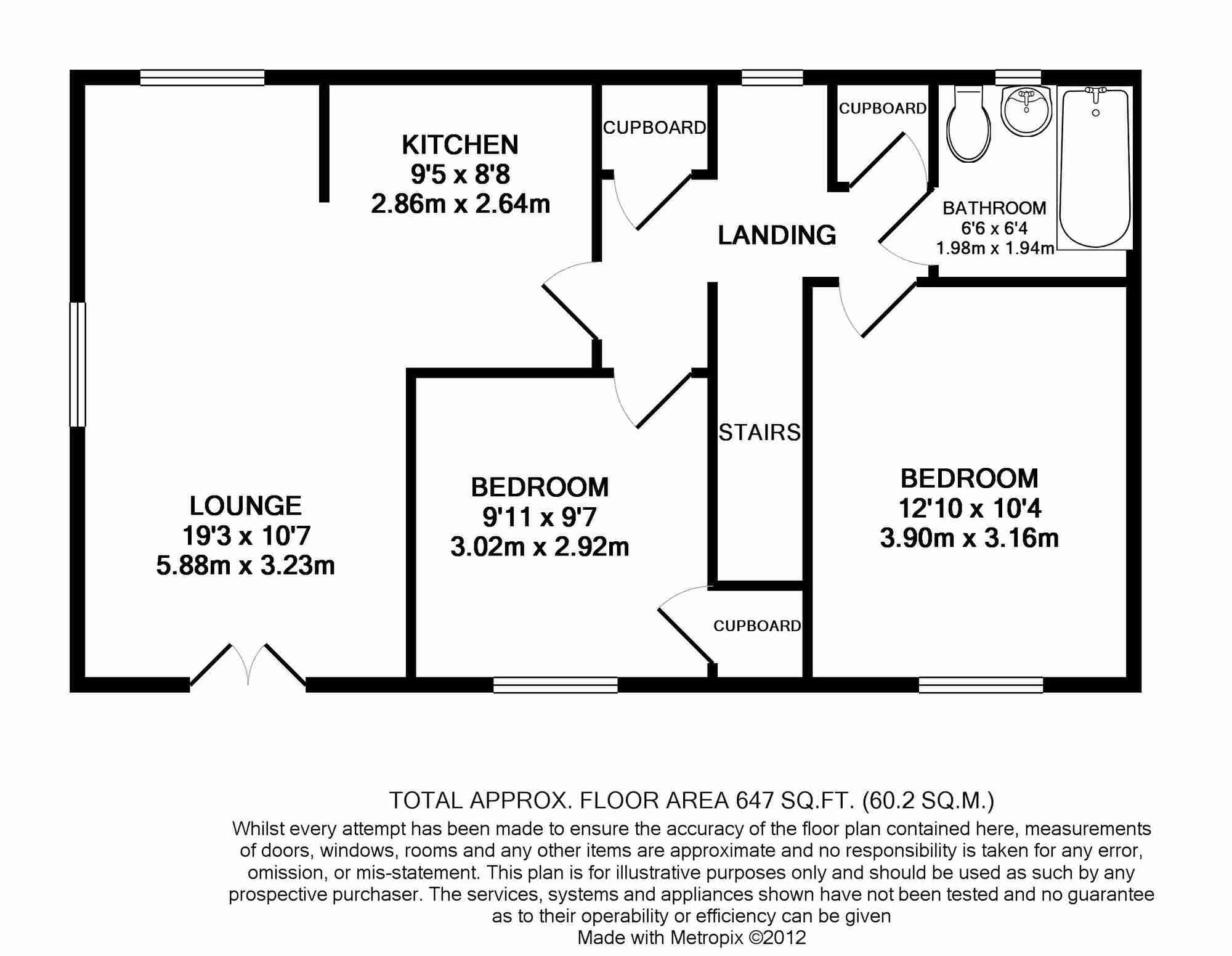 Floorplan of 2 bedroom  Flat to rent, Helidor Walk, Sittingbourne, Kent, ME10