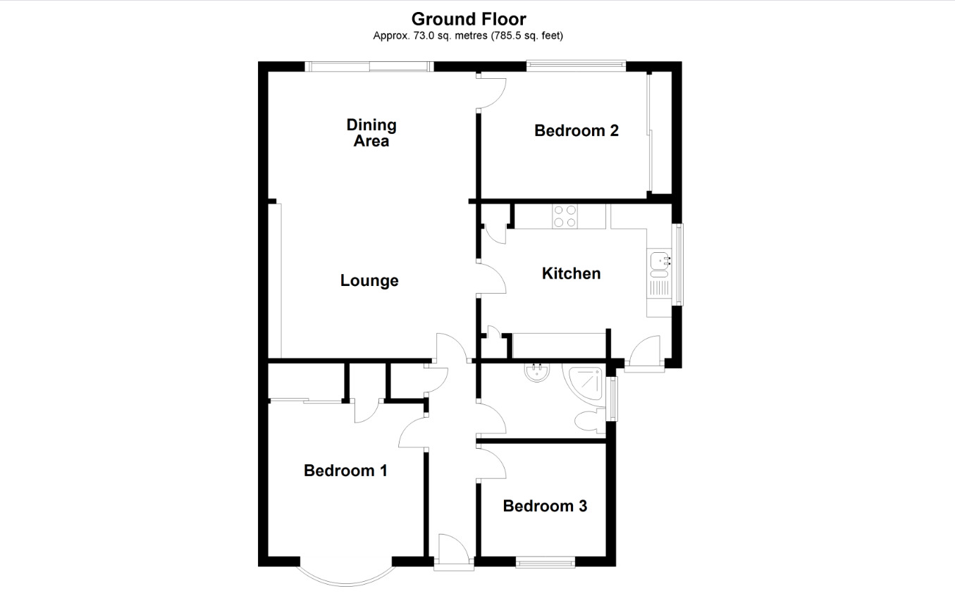 Floorplan of 3 bedroom Semi Detached Bungalow for sale, Middletune Avenue, Sittingbourne, Kent, ME10