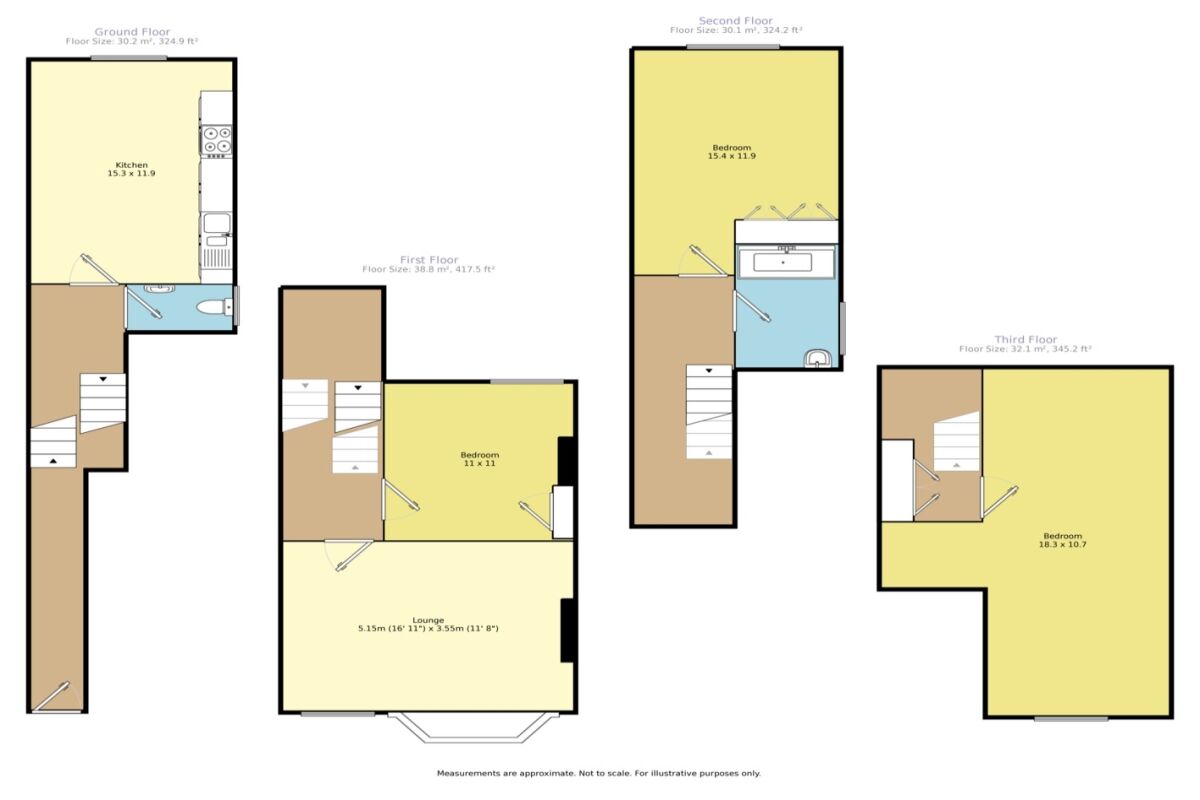 Floorplan of 3 bedroom  Flat for sale, Park Road, Sittingbourne, Kent, ME10