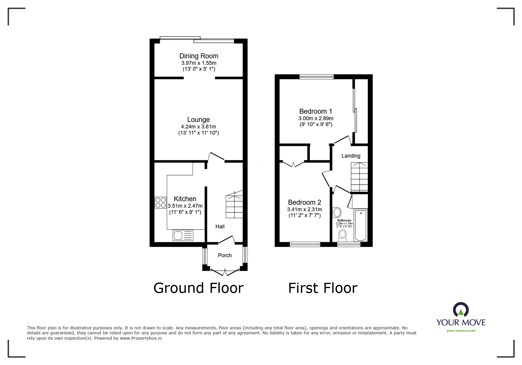 Floorplan of 2 bedroom Mid Terrace House for sale, Watsons Hill, Kent, ME10