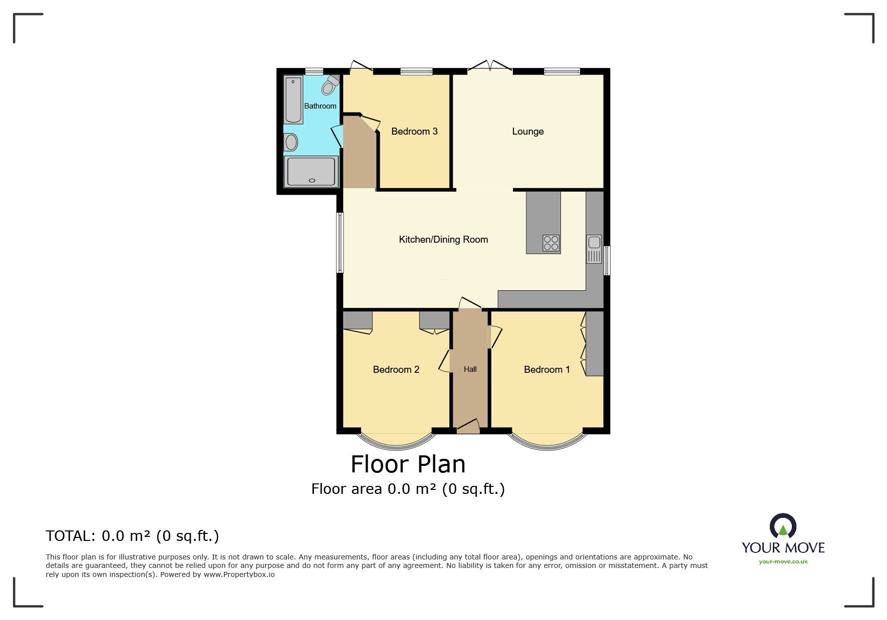 Floorplan of 3 bedroom Detached Bungalow for sale, Chestnut Street, Borden, Kent, ME9