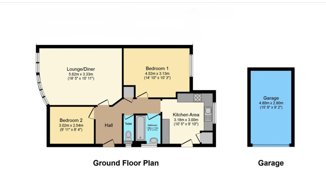 Floorplan of 2 bedroom Semi Detached Bungalow for sale, Peel Drive, Sittingbourne, Kent, ME10