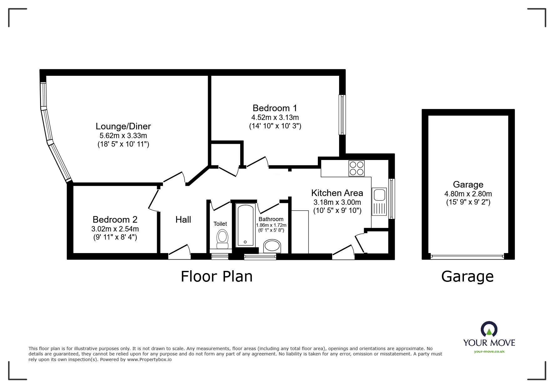 Floorplan of 2 bedroom Semi Detached Bungalow for sale, Peel Drive, Sittingbourne, Kent, ME10