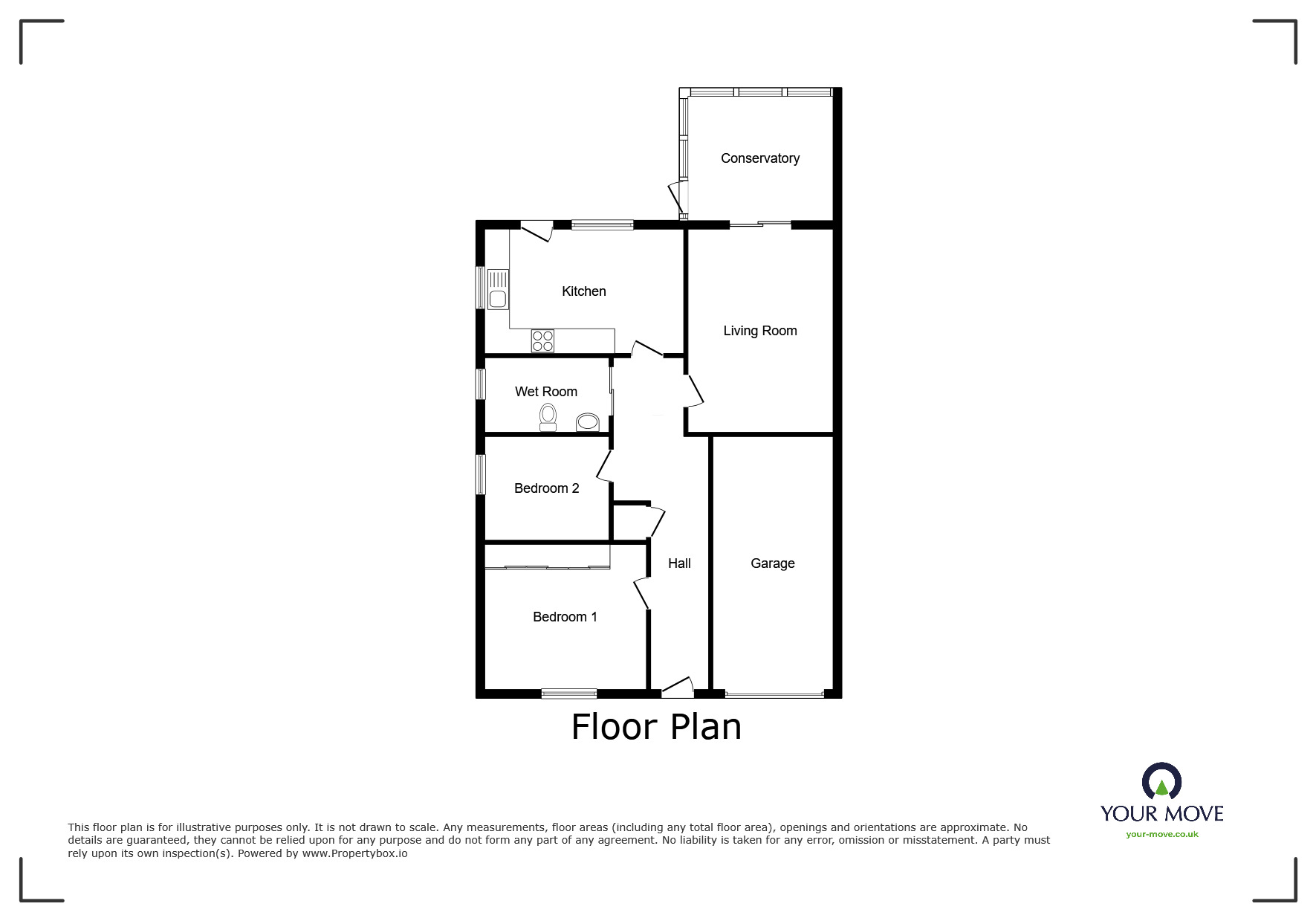 Floorplan of 2 bedroom Semi Detached Bungalow for sale, Chegworth Gardens, Tunstall, Kent, ME10