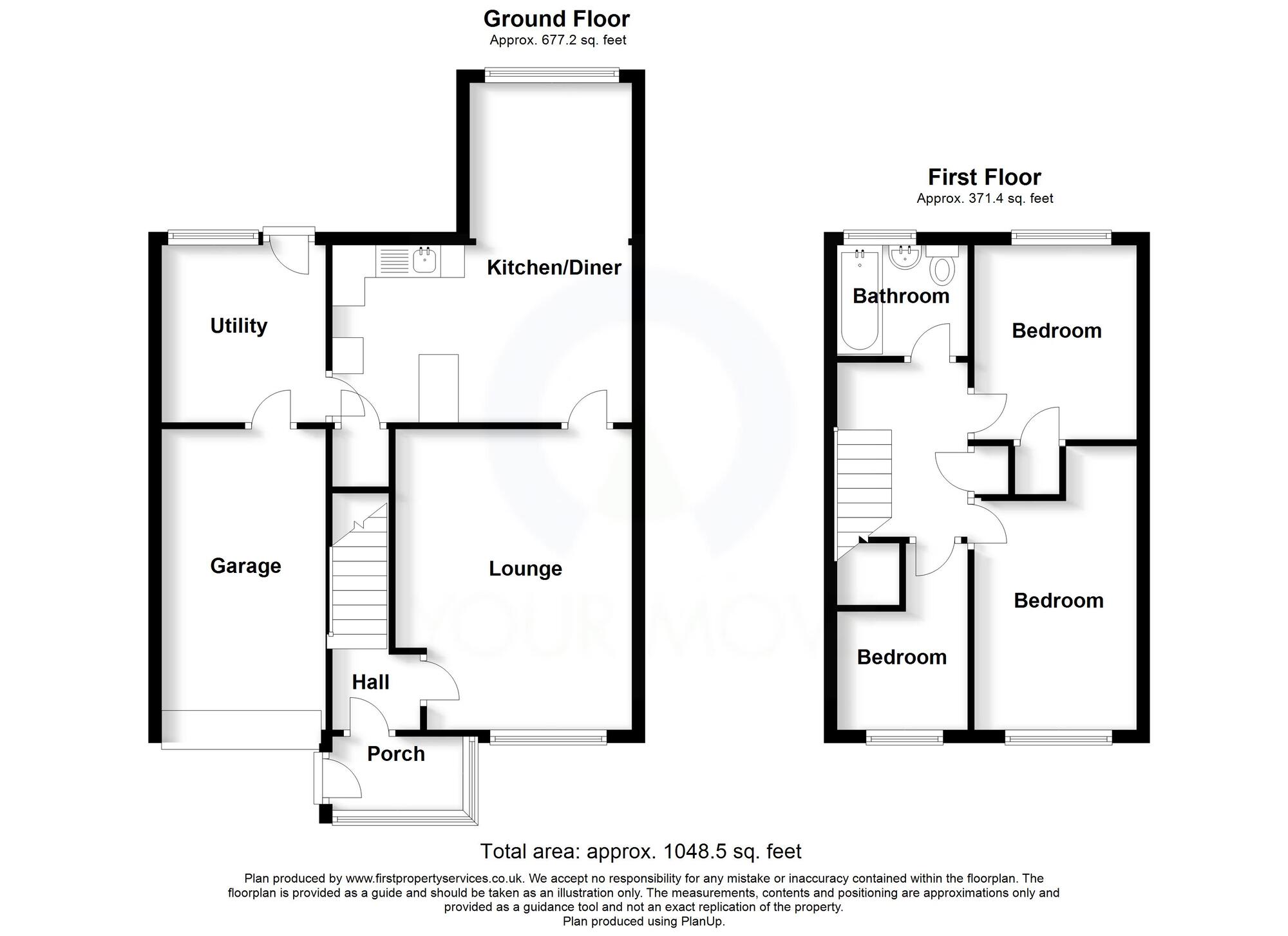 Floorplan of 3 bedroom Link Detached House for sale, Bradshaw Way, Stafford, Staffordshire, ST16