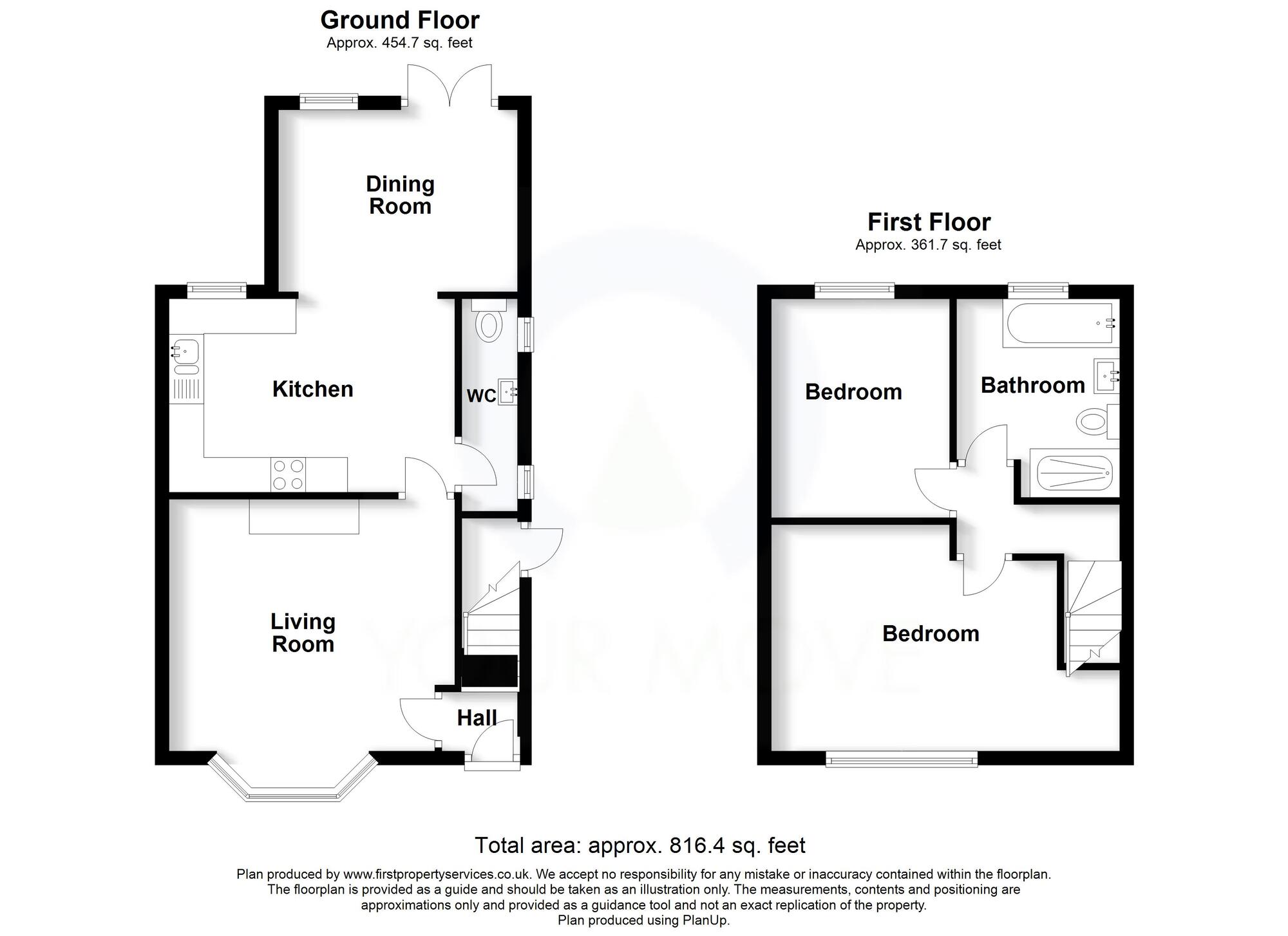 Floorplan of 2 bedroom Semi Detached House to rent, Craddock Road, Stafford, Staffordshire, ST16