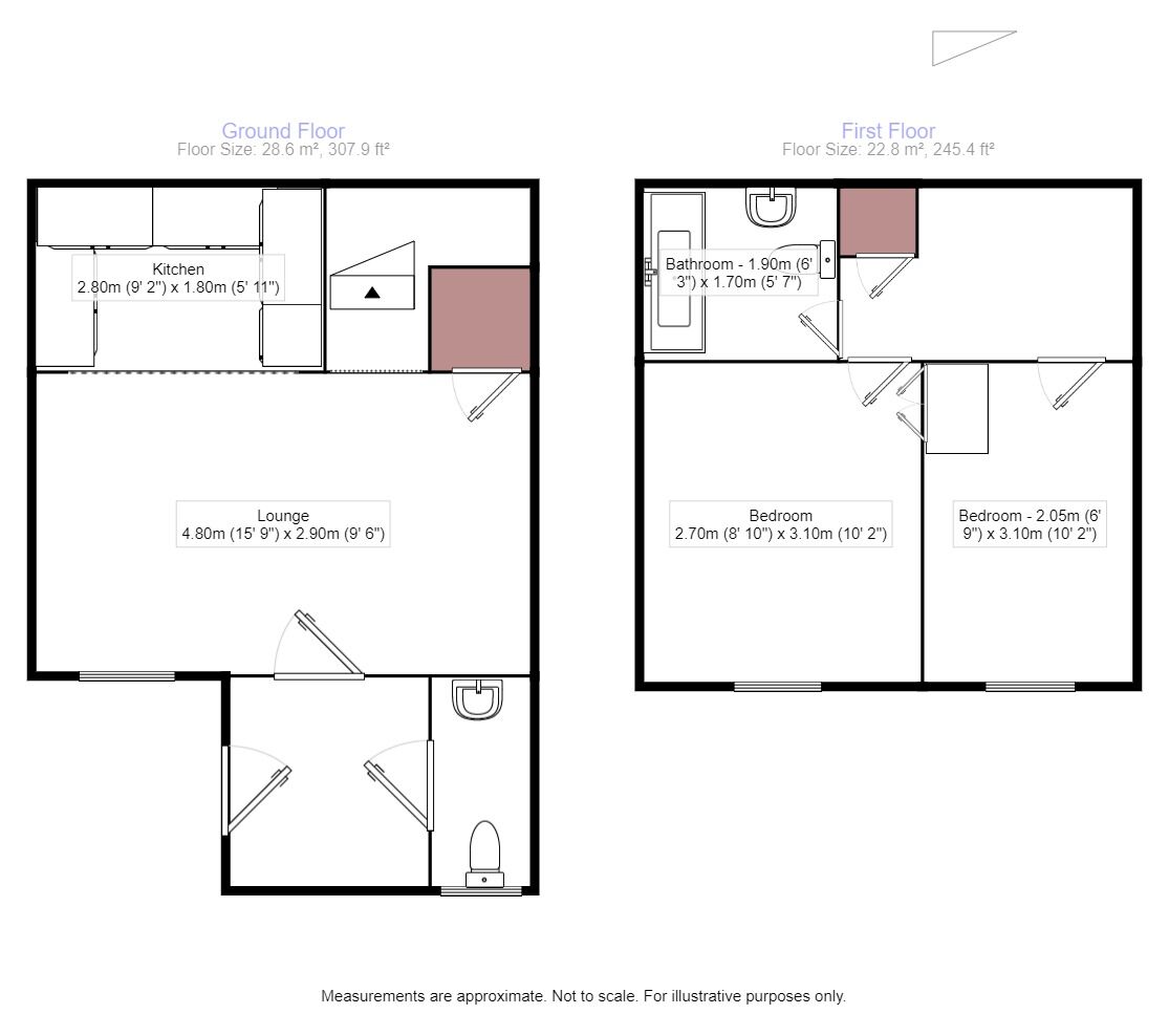 Floorplan of 2 bedroom Mid Terrace House to rent, Mallow Road, Minster On Sea, Kent, ME12