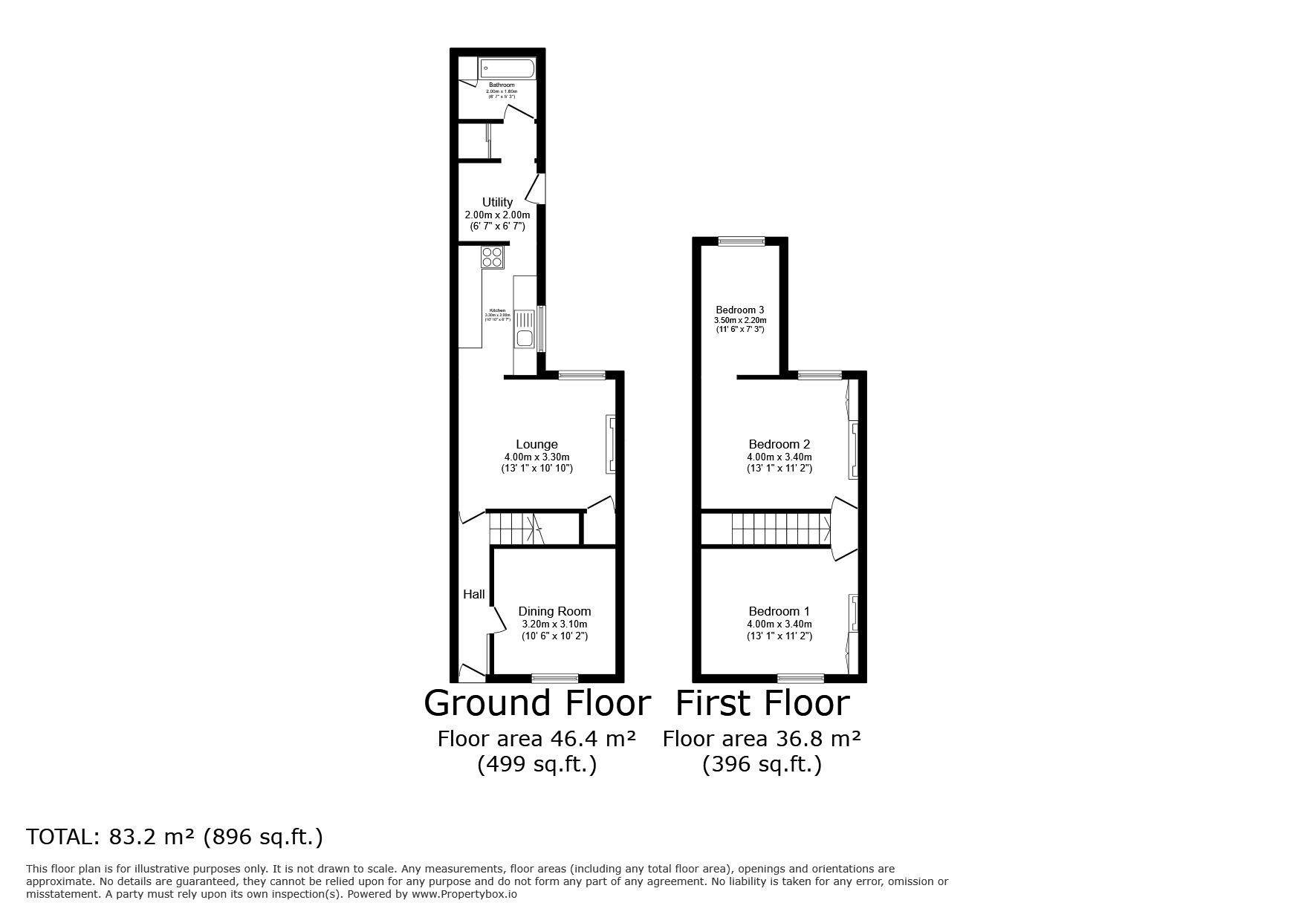 Floorplan of 3 bedroom Mid Terrace House for sale, James Street, Sheerness, Kent, ME12