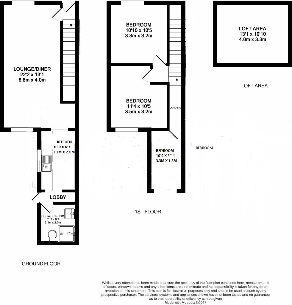 Floorplan of 3 bedroom Mid Terrace House to rent, Cavour Road, Sheerness, Kent, ME12