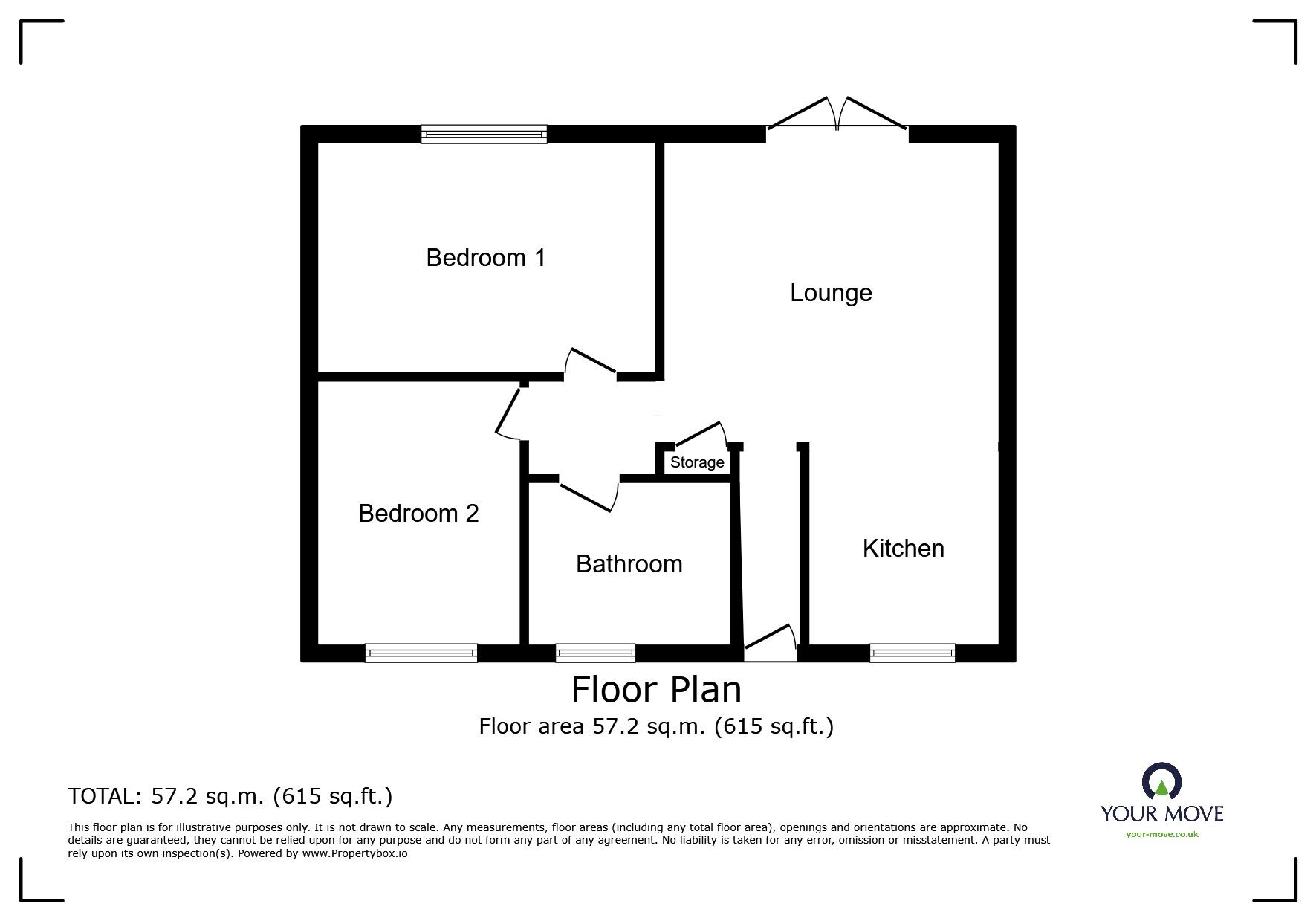 Floorplan of 2 bedroom Semi Detached Bungalow for sale, Marsh View, Parklands Village, Kent,, ME12