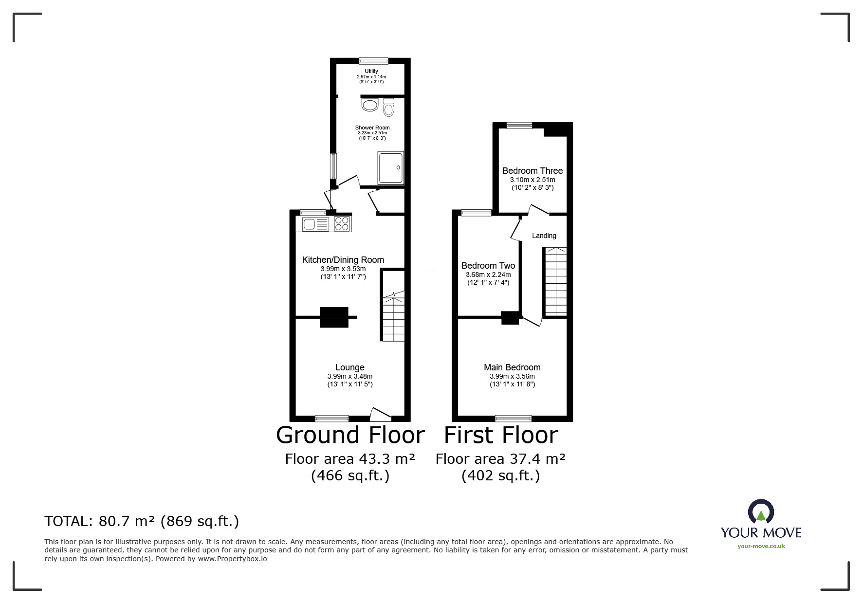 Floorplan of 3 bedroom Mid Terrace House to rent, Winstanley Road, Sheerness, Kent, ME12