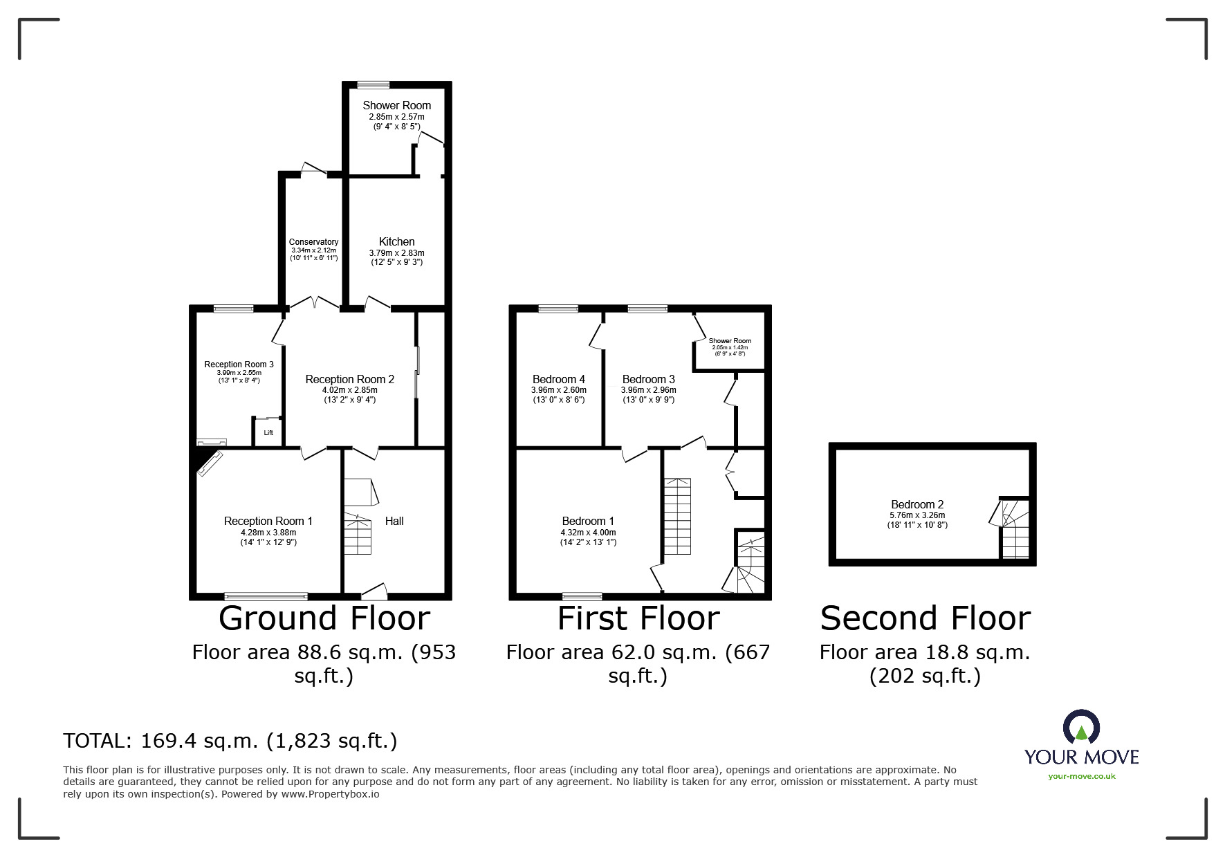 Floorplan of 3 bedroom Mid Terrace House for sale, High Street, Queenborough, Kent, ME11