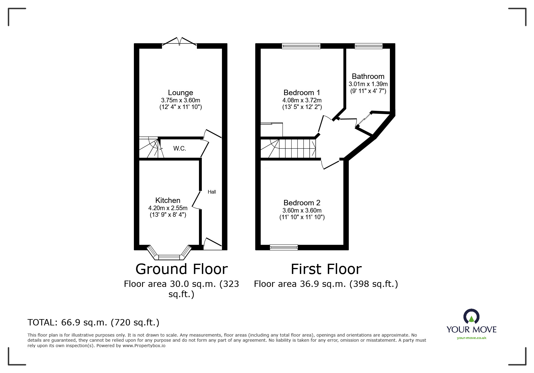 Floorplan of 2 bedroom Mid Terrace House for sale, Crocus Avenue, Minster on Sea, Kent, ME12