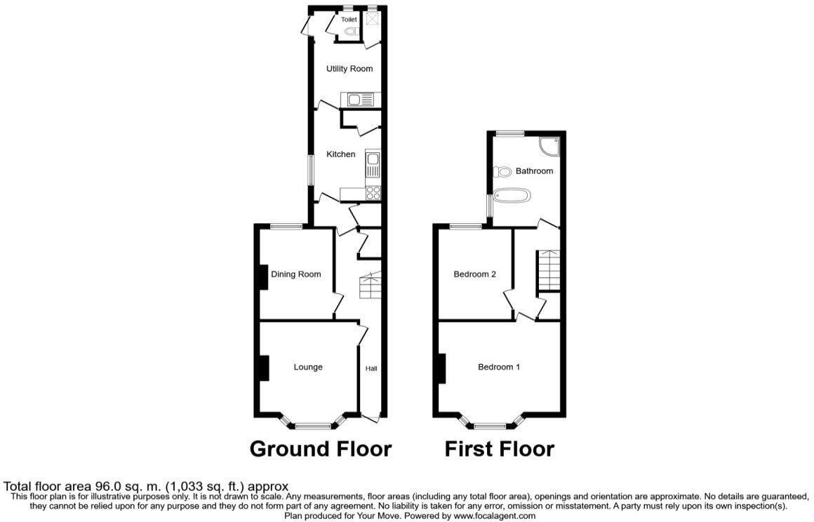 Floorplan of 2 bedroom Mid Terrace House for sale, Invicta Road, Sheerness, Kent, ME12