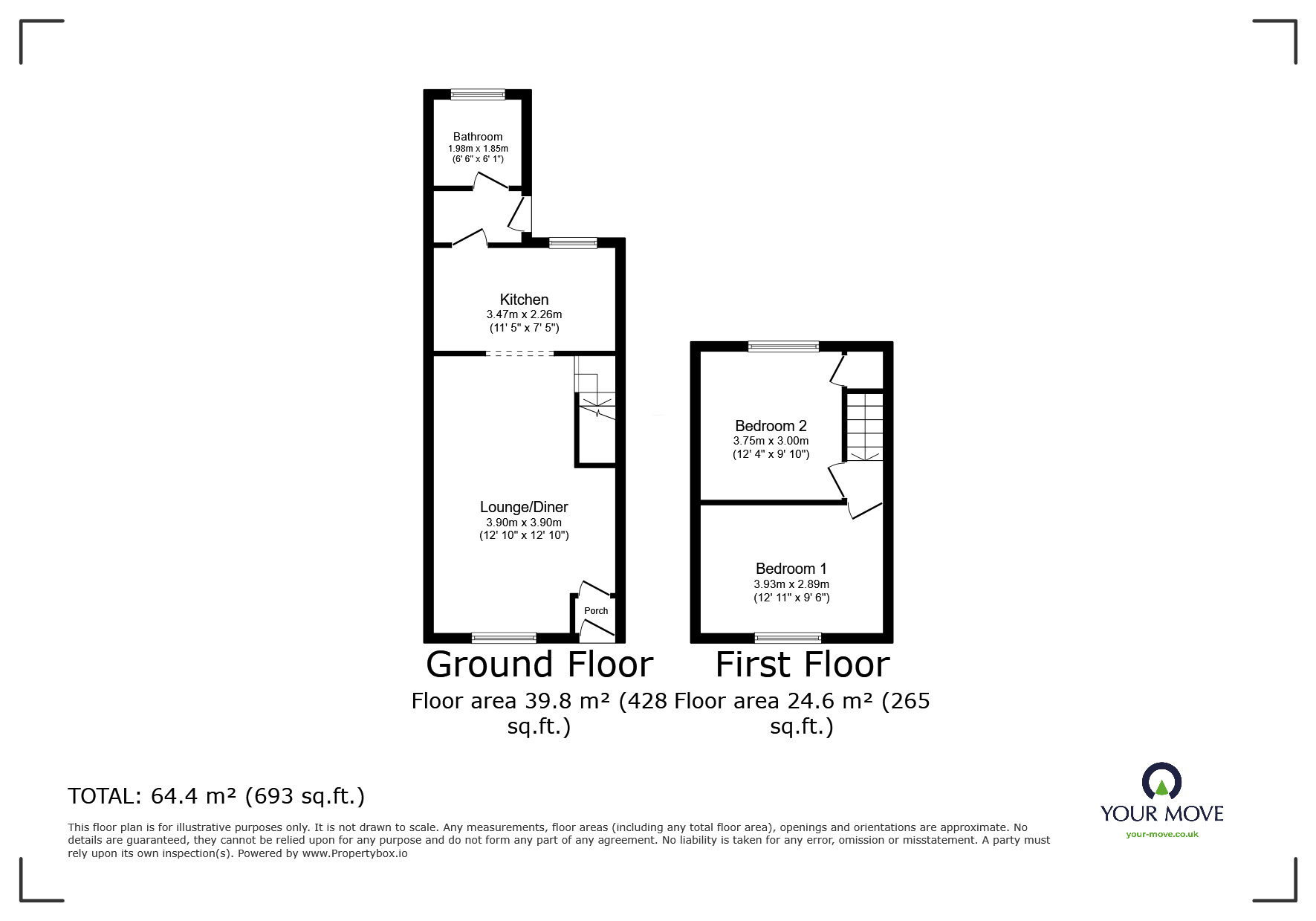 Floorplan of 2 bedroom Mid Terrace House for sale, James Street, Sheerness, Kent, ME12