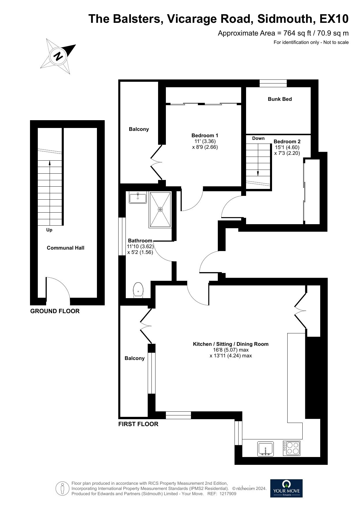 Floorplan of 2 bedroom  Flat for sale, Vicarage Road, Devon, EX10