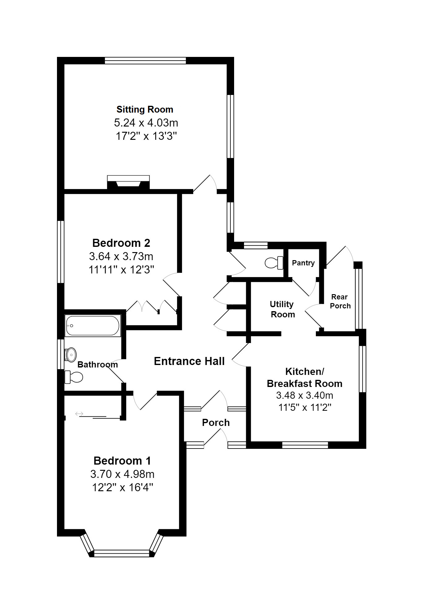 Floorplan of 2 bedroom Detached Bungalow for sale, Malden Close, Sidmouth, Devon, EX10