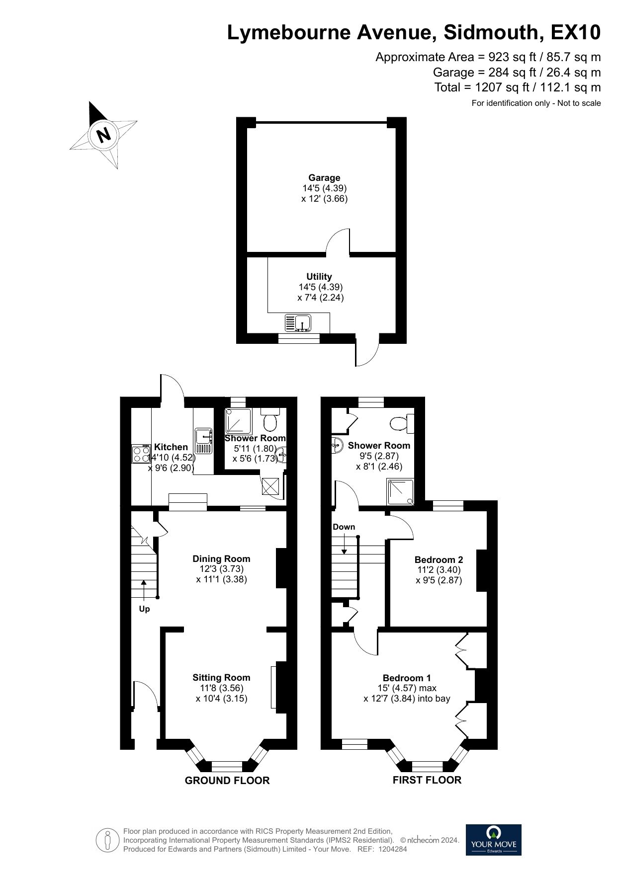 Floorplan of 2 bedroom Mid Terrace House for sale, Lymebourne Avenue, Sidmouth, Devon, EX10