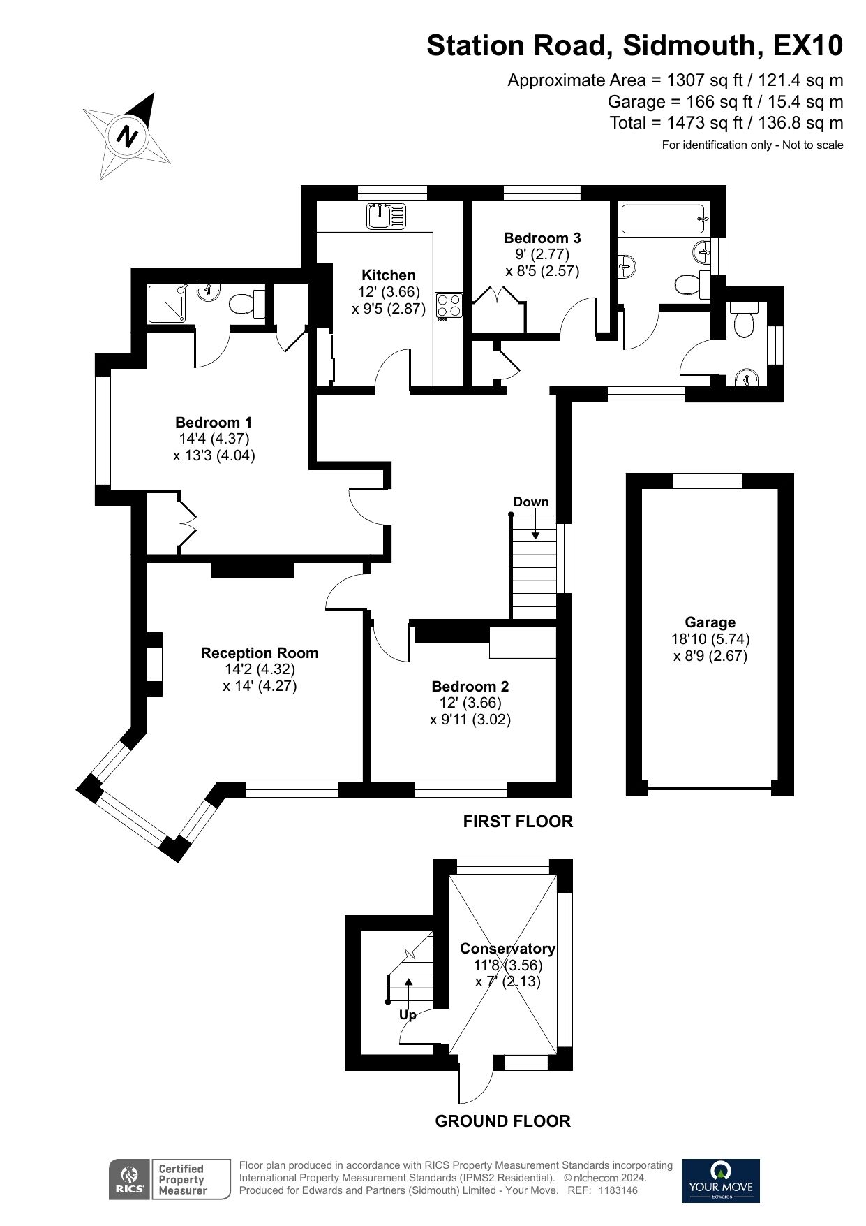 Floorplan of 3 bedroom  Flat for sale, Evesham, Station Road, Sidmouth, Devon, EX10