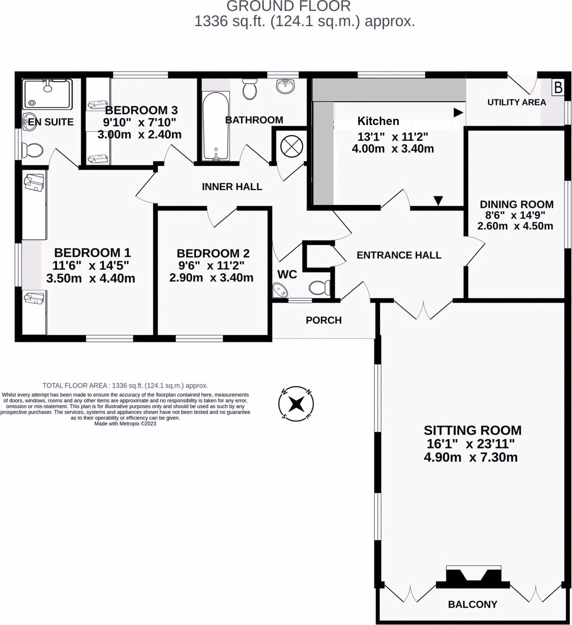 Floorplan of 3 bedroom Detached Bungalow for sale, King Charles Way, Sidmouth, Devon, EX10