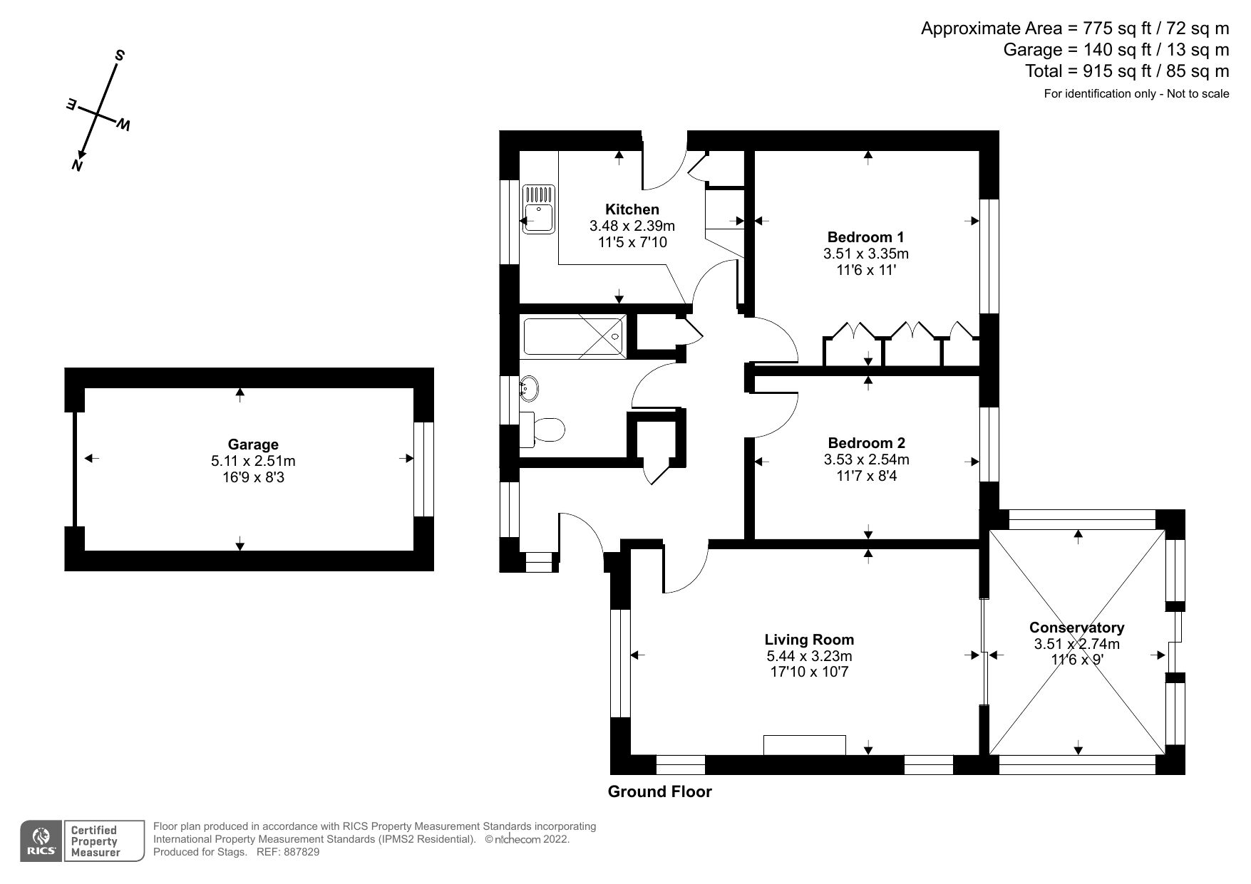 Floorplan of 2 bedroom Detached Bungalow for sale, Hacker Close, Newton Poppleford, Devon, EX10