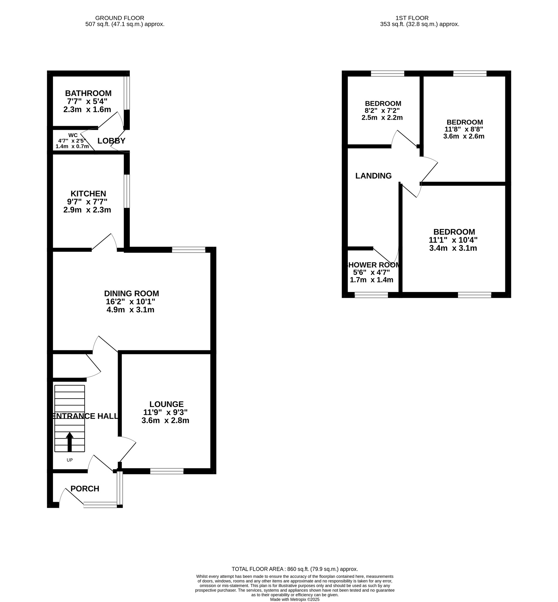 Floorplan of 3 bedroom Mid Terrace House for sale, St. Josephs Road, Birmingham, West Midlands, B8