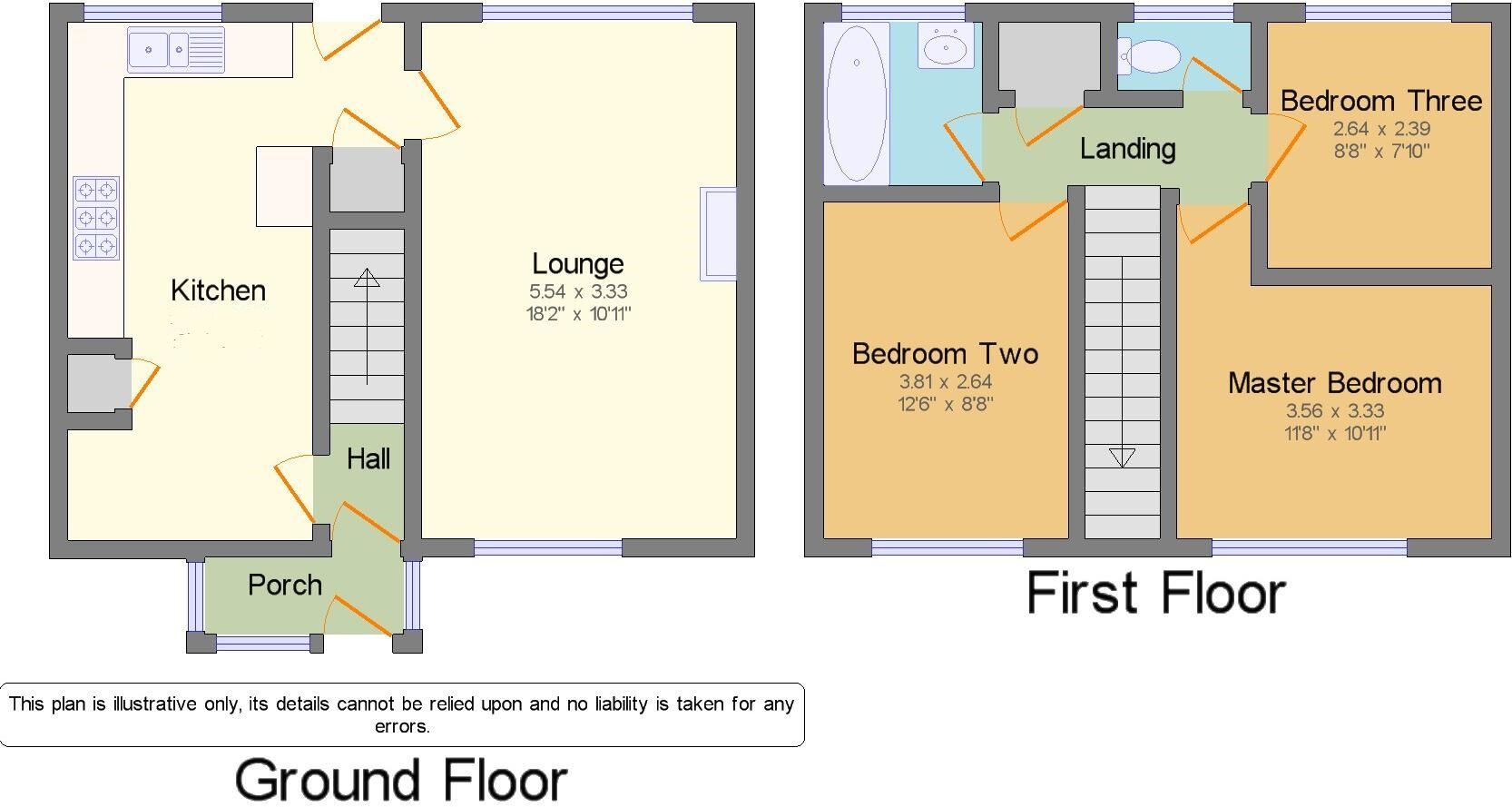 Floorplan of 3 bedroom End Terrace House for sale, Little Meadow Walk, Birmingham, West Midlands, B33