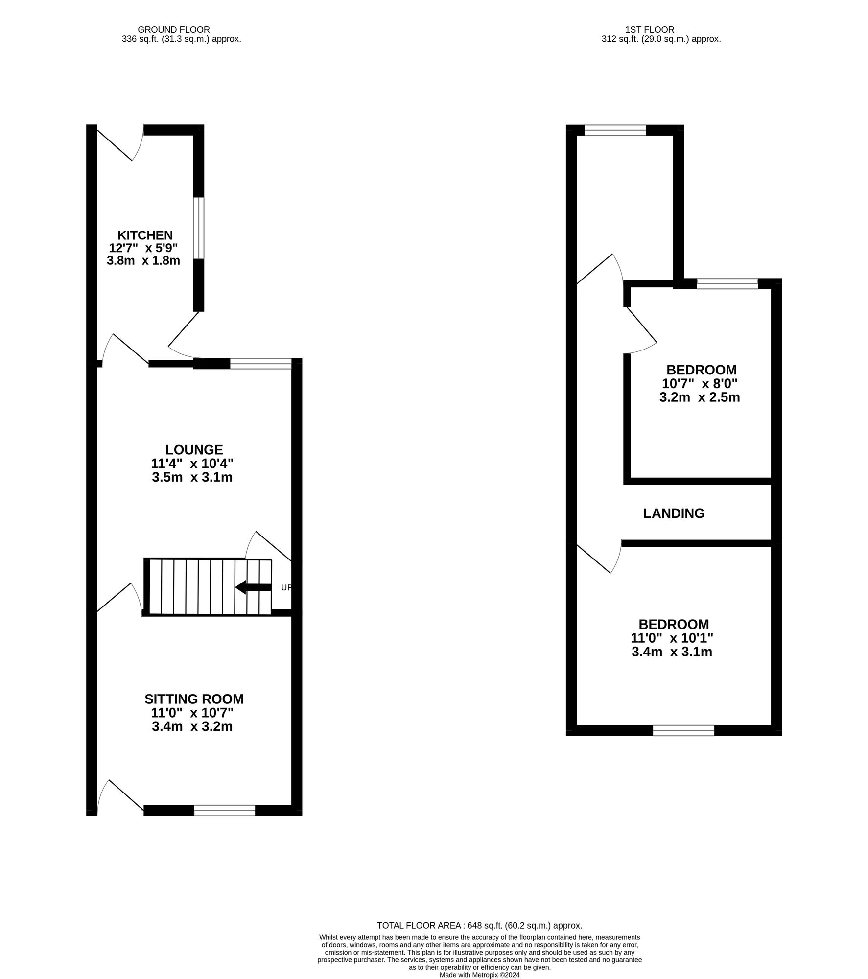 Floorplan of 2 bedroom Mid Terrace House for sale, Nansen Road, Saltley, West Midlands, B8