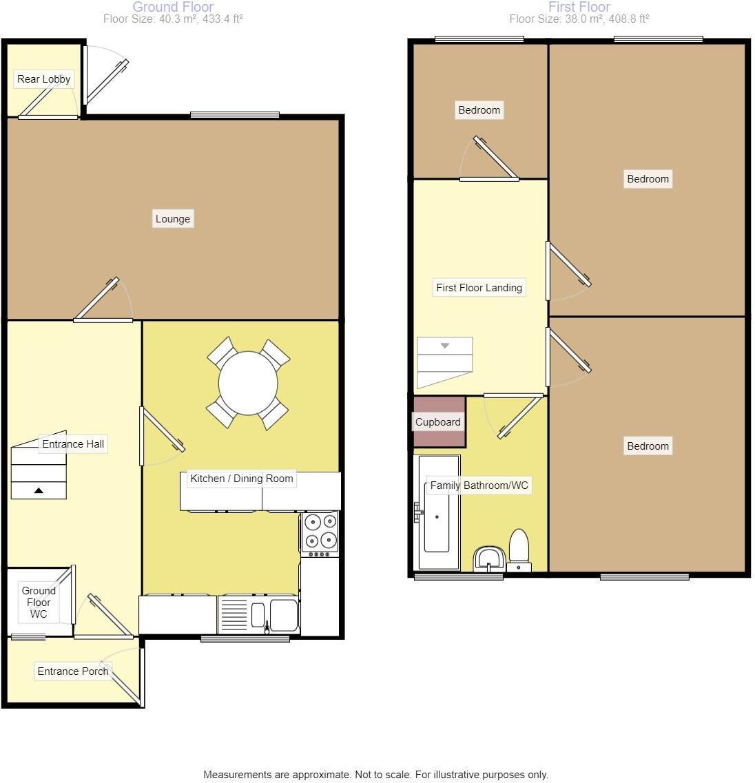 Floorplan of 3 bedroom End Terrace House for sale, Ipstones Avenue, Birmingham, West Midlands, B33