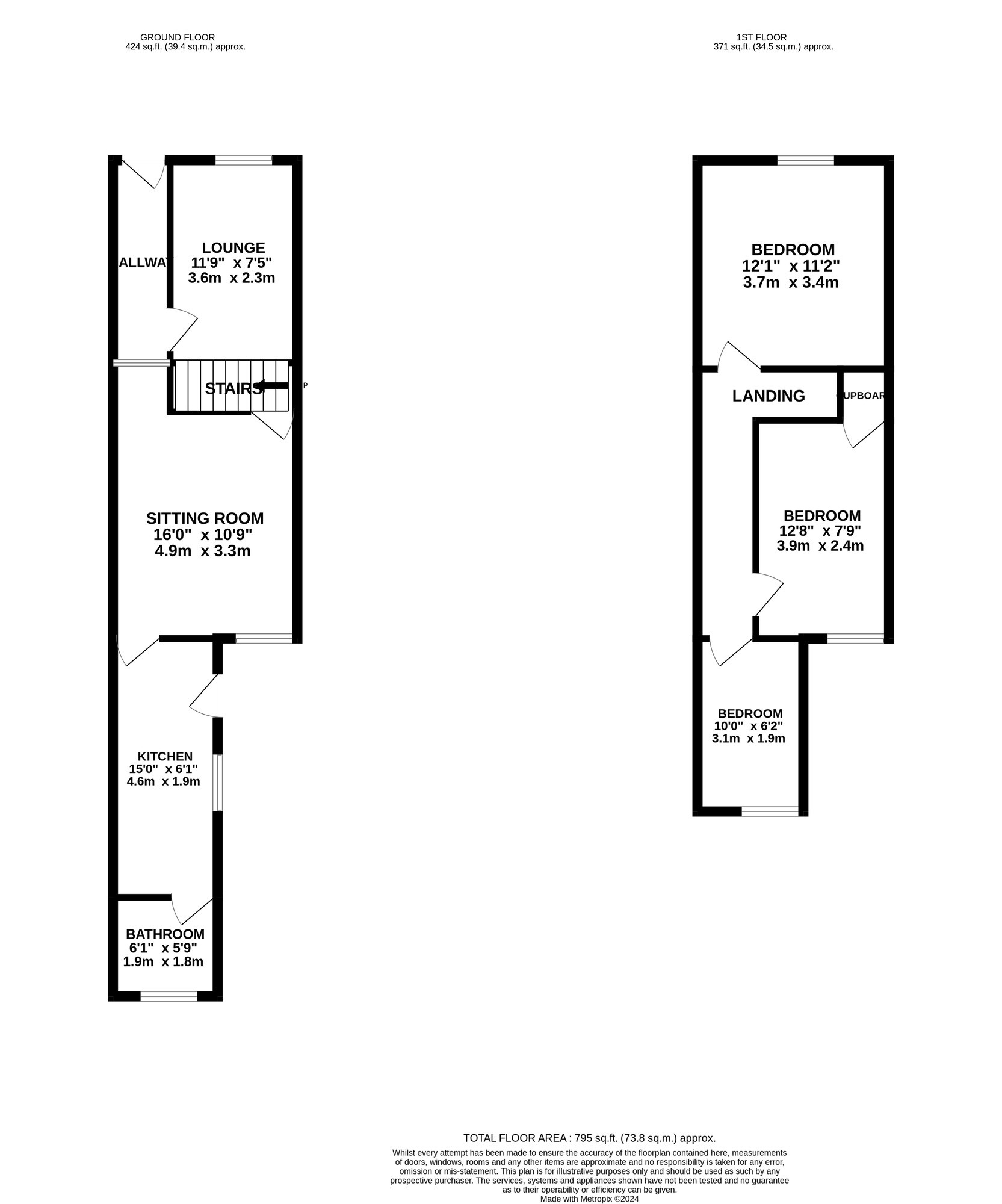 Floorplan of 3 bedroom Mid Terrace House for sale, Drews Lane, Birmingham, West Midlands, B8