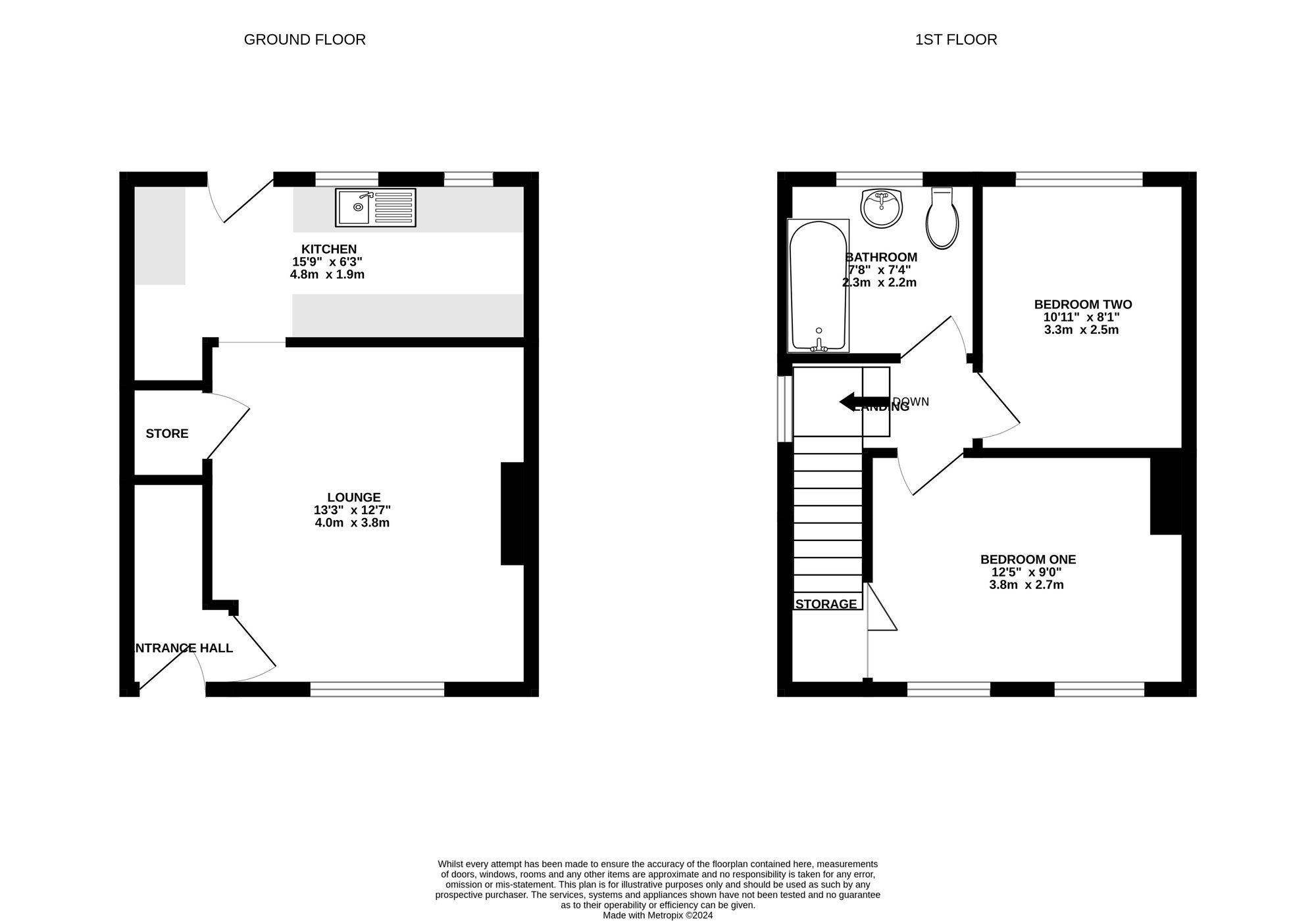 Floorplan of 2 bedroom End Terrace House for sale, Wychbold Crescent, Birmingham, West Midlands, B33