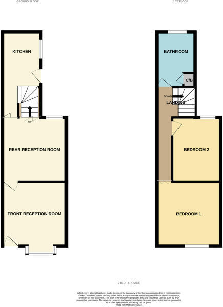 Floorplan of 2 bedroom Mid Terrace House for sale, Malmesbury Road, Birmingham, West Midlands, B10