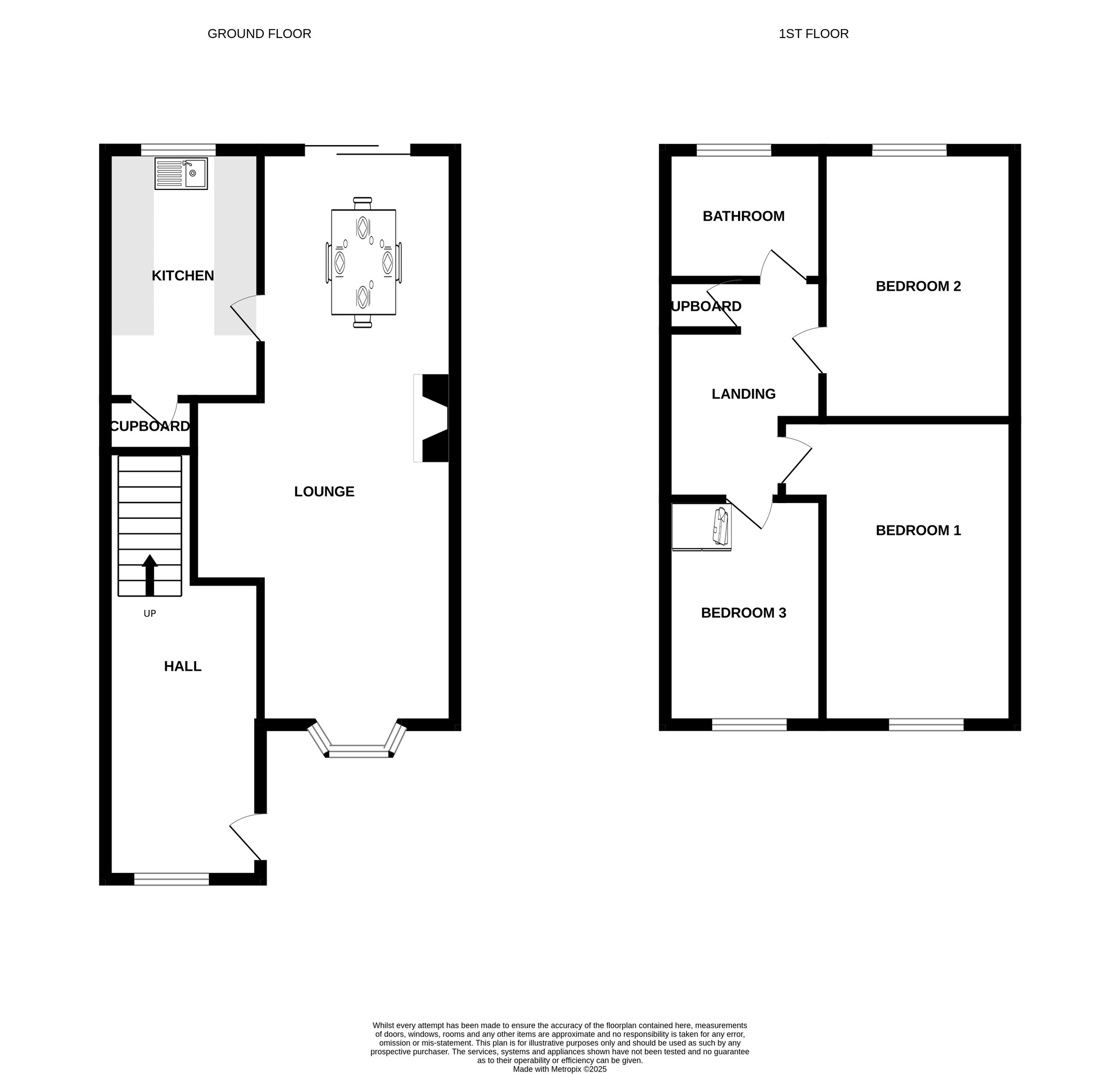 Floorplan of 3 bedroom Semi Detached House for sale, Bloomsbury Walk, Birmingham, West Midlands, B7