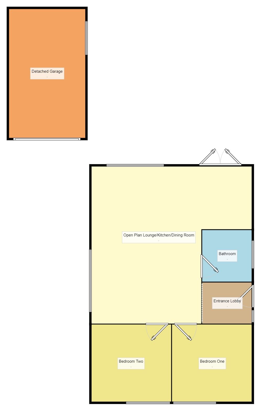 Floorplan of 2 bedroom Detached Bungalow for sale, Hillside Avenue, Sutton-on-Sea, Lincolnshire, LN12