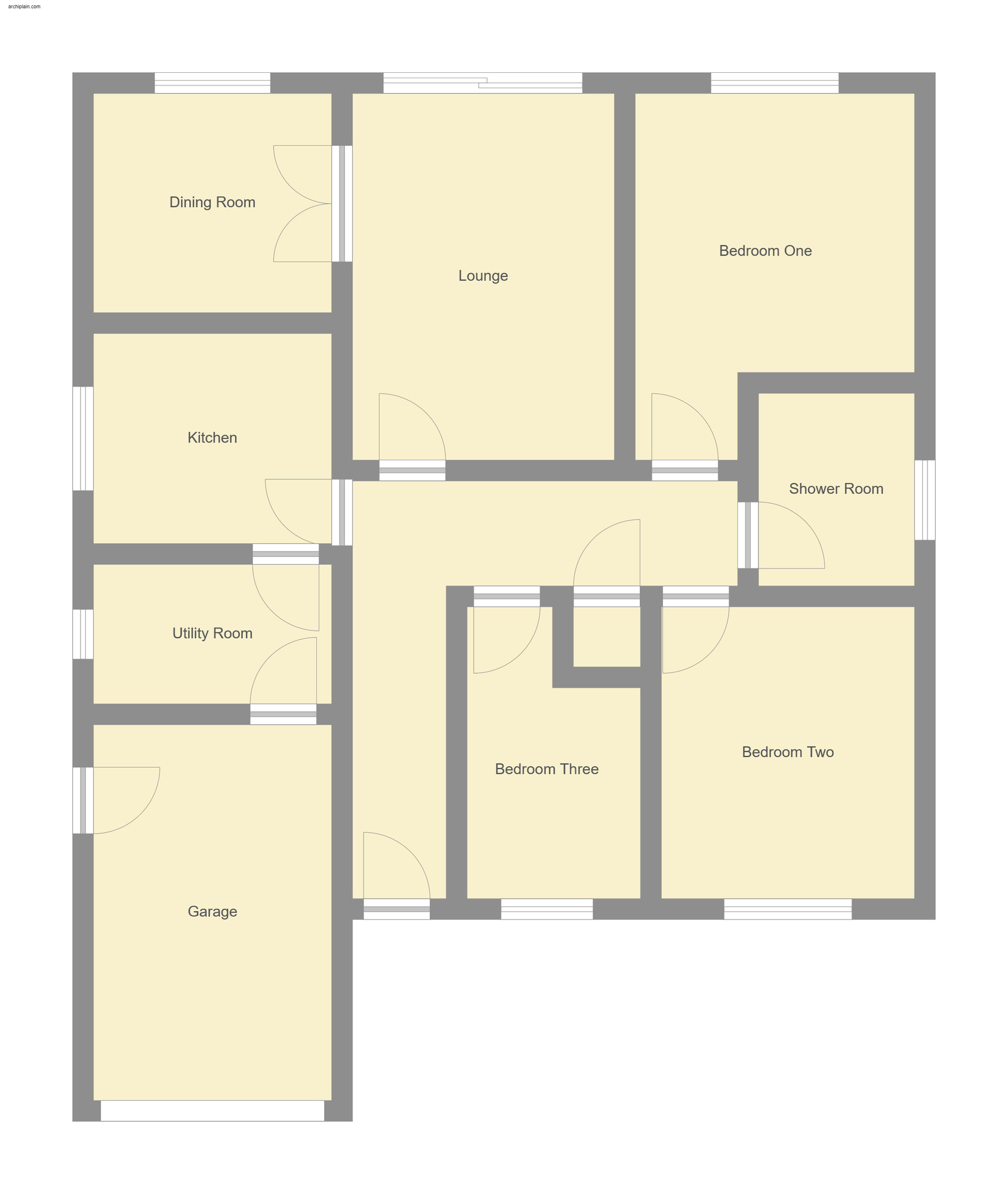 Floorplan of 3 bedroom Detached Bungalow for sale, John Smith Close, Willoughby, Lincolnshire, LN13