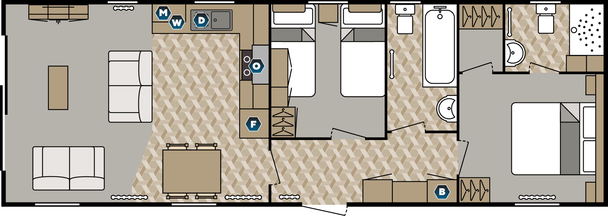 Floorplan of 2 bedroom Detached Property for sale, Poplar Farm, Crabtree Lane, Sutton-on-Sea, Lincolnshire, LN12