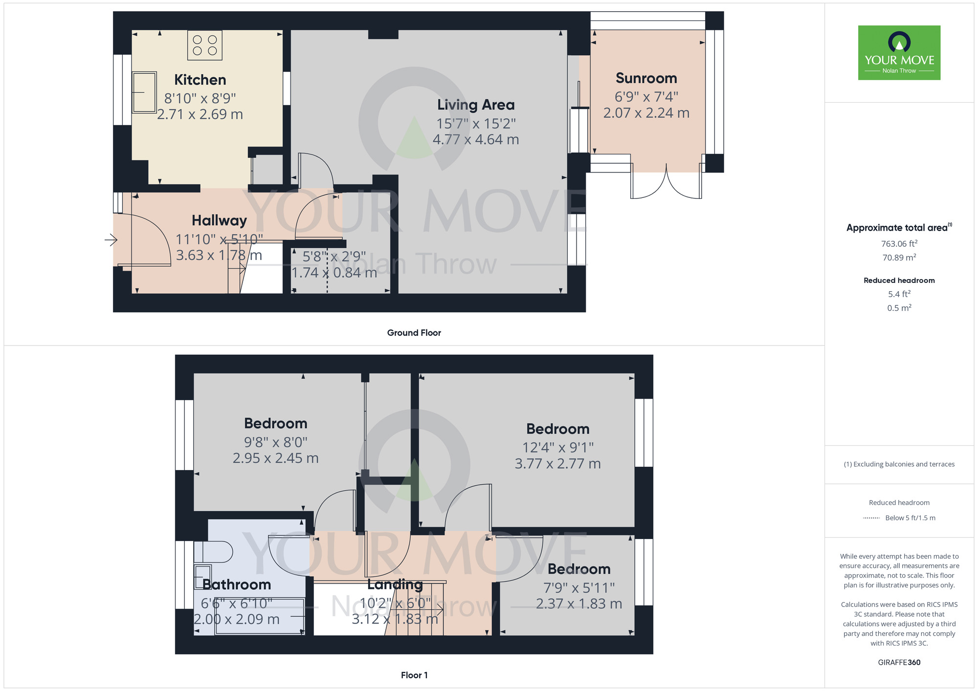 Floorplan of 3 bedroom End Terrace House to rent, Hampton Court Close, Towcester, Northamptonshire, NN12