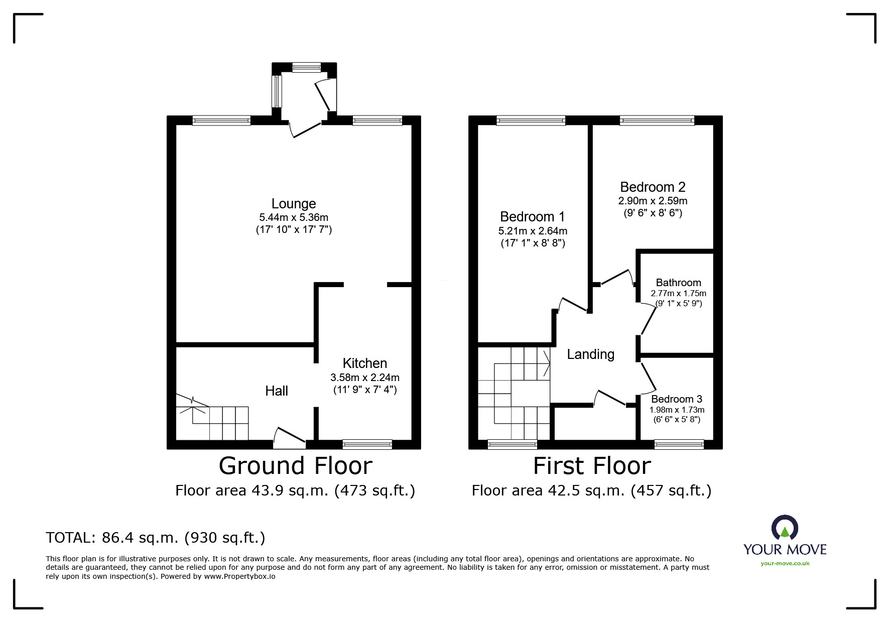 Floorplan of 3 bedroom Mid Terrace House to rent, Odell Grove, Burslem, Stoke-On-Trent, ST6