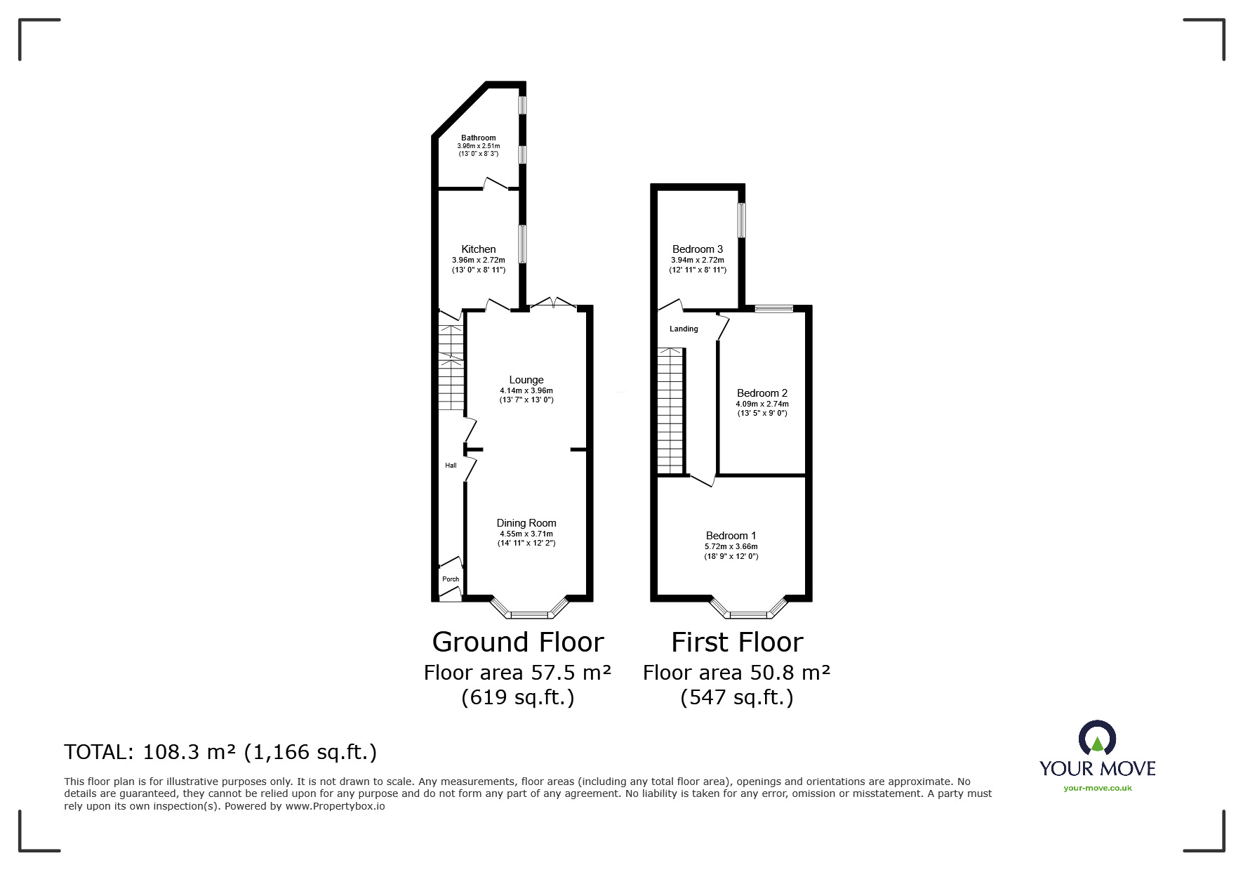 Floorplan of 3 bedroom Mid Terrace House for sale, High Street, Tunstall, Stoke-on-Trent, Staffordshire, ST6