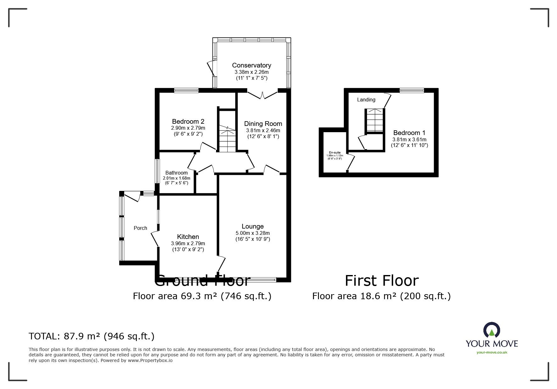 Floorplan of 2 bedroom Detached Bungalow for sale, Belfast Close, Bradeley, Stoke-on-Trent, Staffordshire, ST6