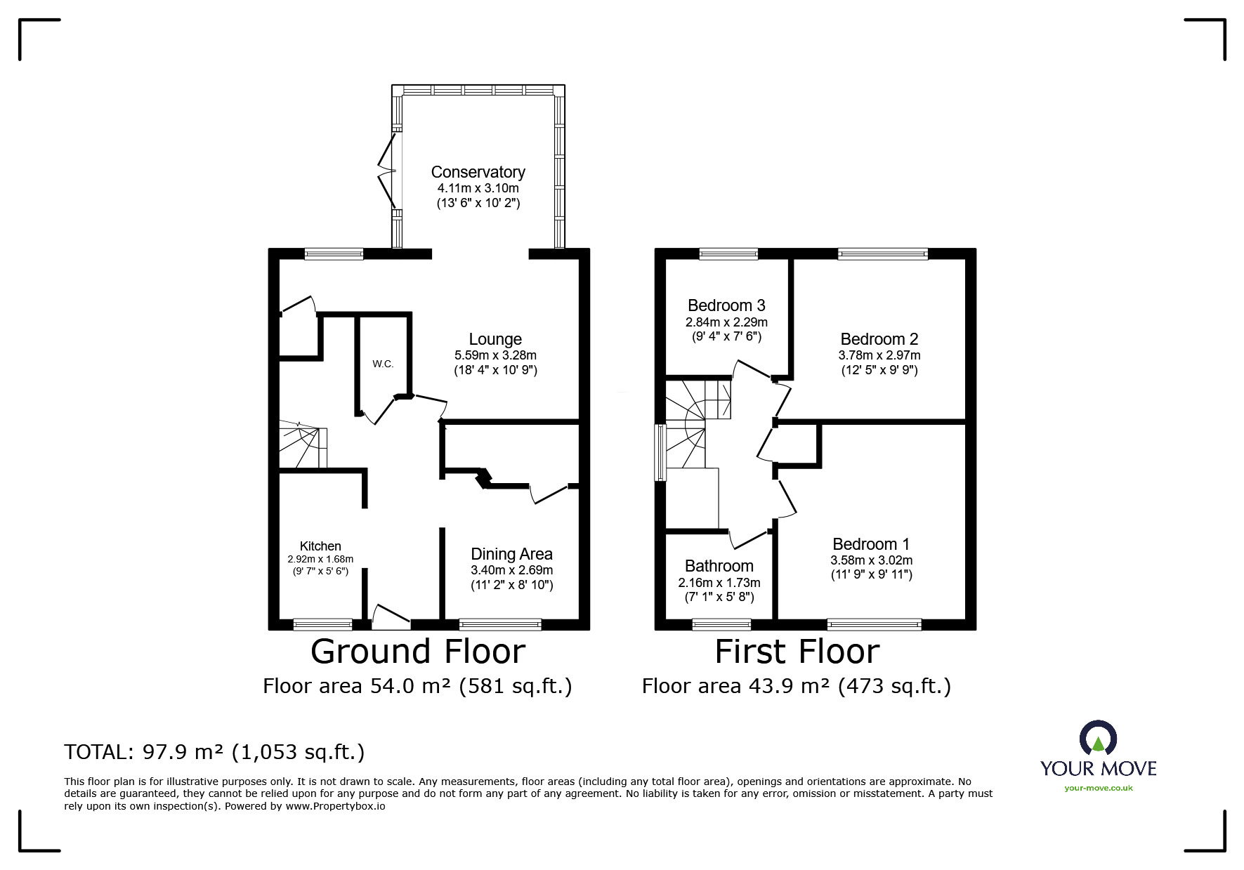 Floorplan of 3 bedroom Semi Detached House for sale, Mill Hayes Road, Burslem, Stoke-on-Trent, Staffordshire, ST6