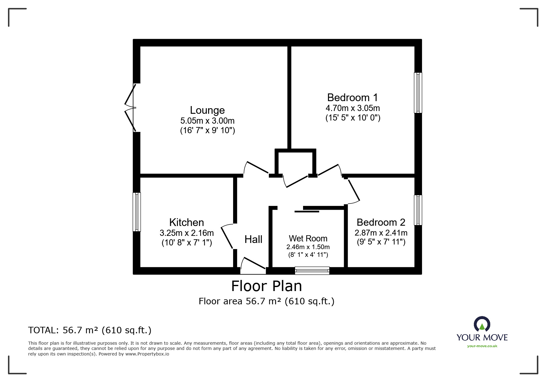 Floorplan of 2 bedroom Detached Bungalow for sale, Tern Avenue, Kidsgrove, Staffordshire, ST7