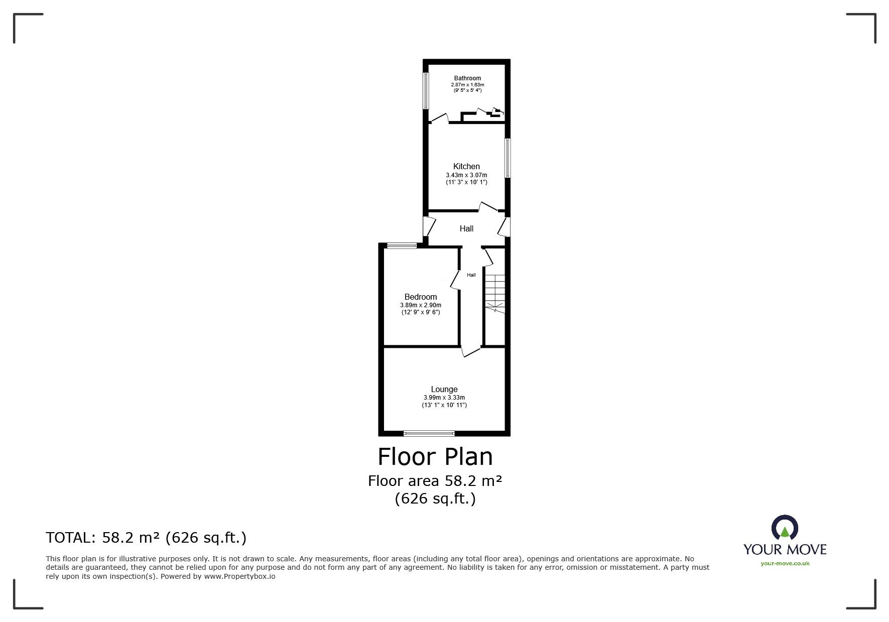 Floorplan of 1 bedroom  Flat to rent, Jefferson Street, Tunstall, Stoke-on-Trent, Staffordshire, ST6