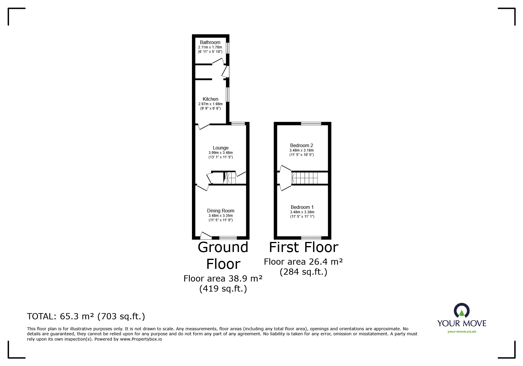 Floorplan of 2 bedroom Mid Terrace House for sale, Clare Street, Basford, Stoke-on-Trent, Staffordshire, ST4