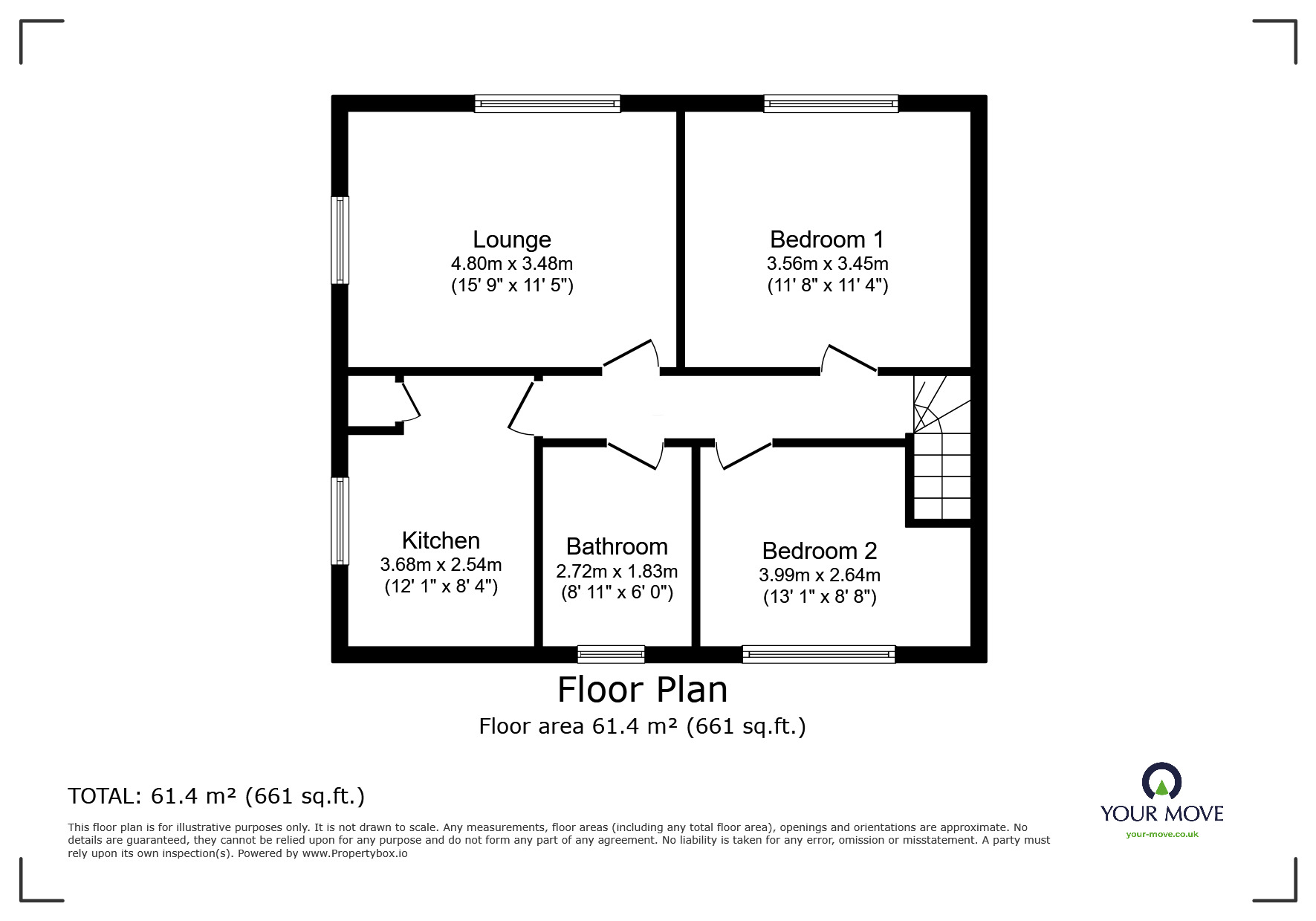 Floorplan of 2 bedroom  Flat for sale, Nash Peake Street, Stoke-on-Trent, Staffordshire, ST6