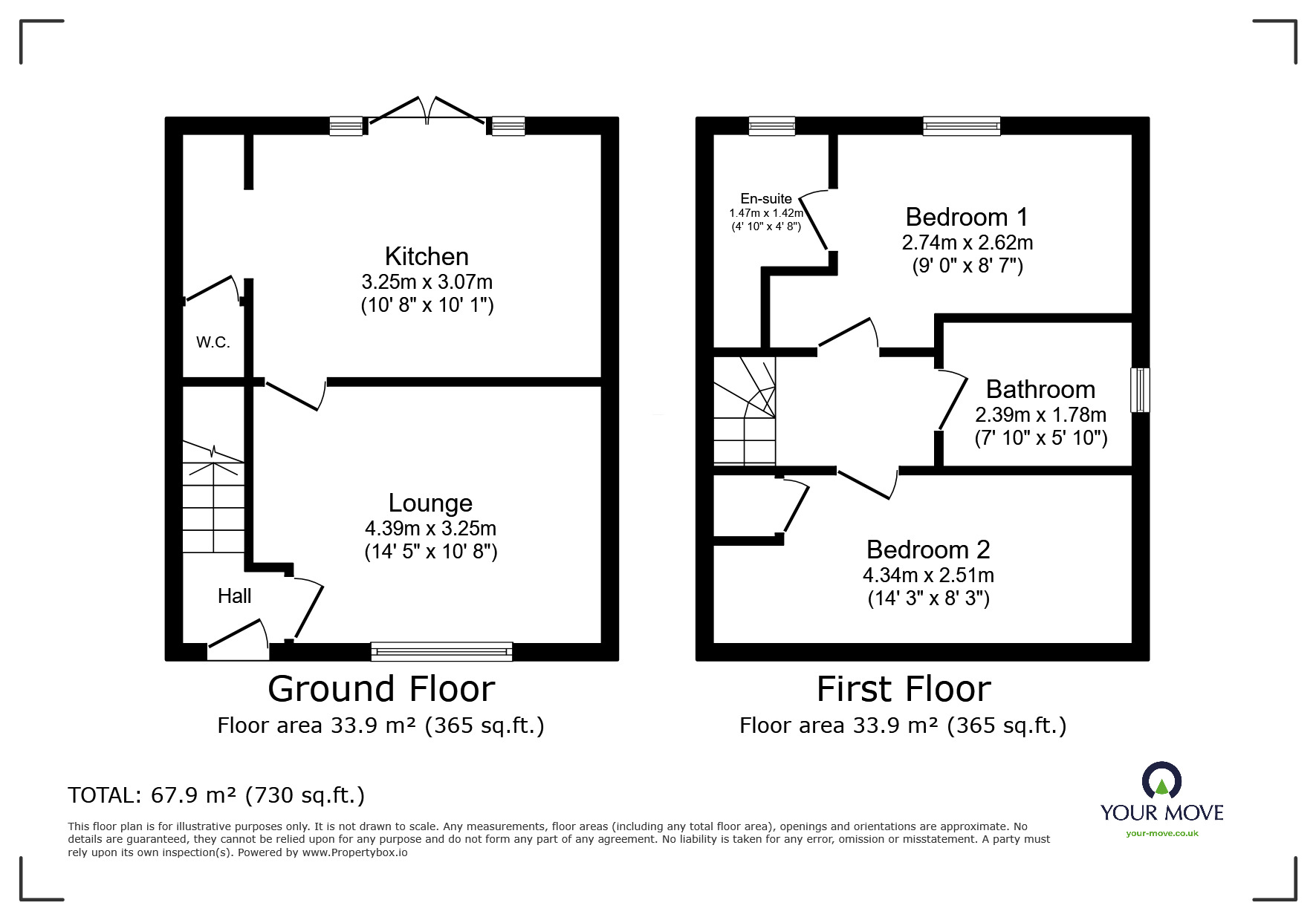 Floorplan of 2 bedroom Semi Detached House for sale, Torside Grove, Brindley Village, Stoke-on-Trent, Staffordshire, ST6