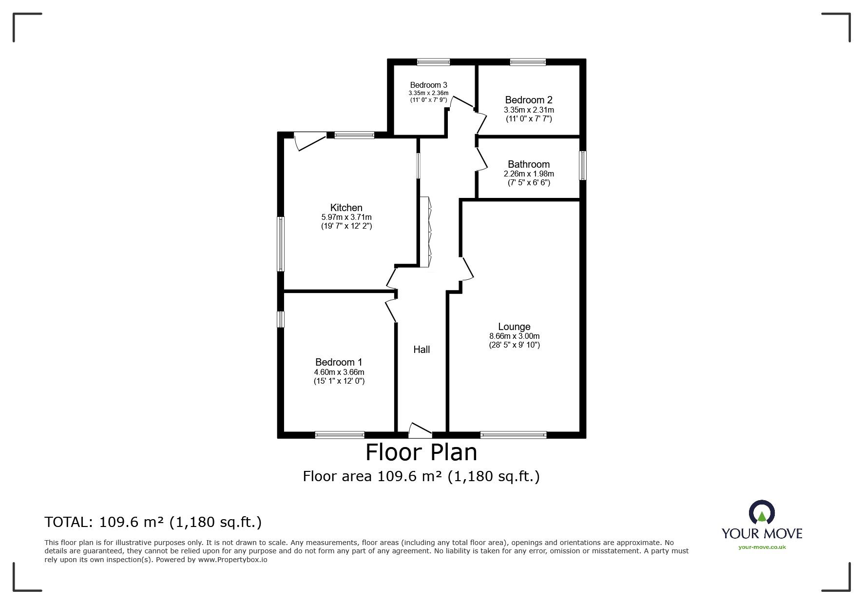 Floorplan of 3 bedroom Detached Bungalow for sale, Menai Drive, Knypersley, Staffordshire, ST8