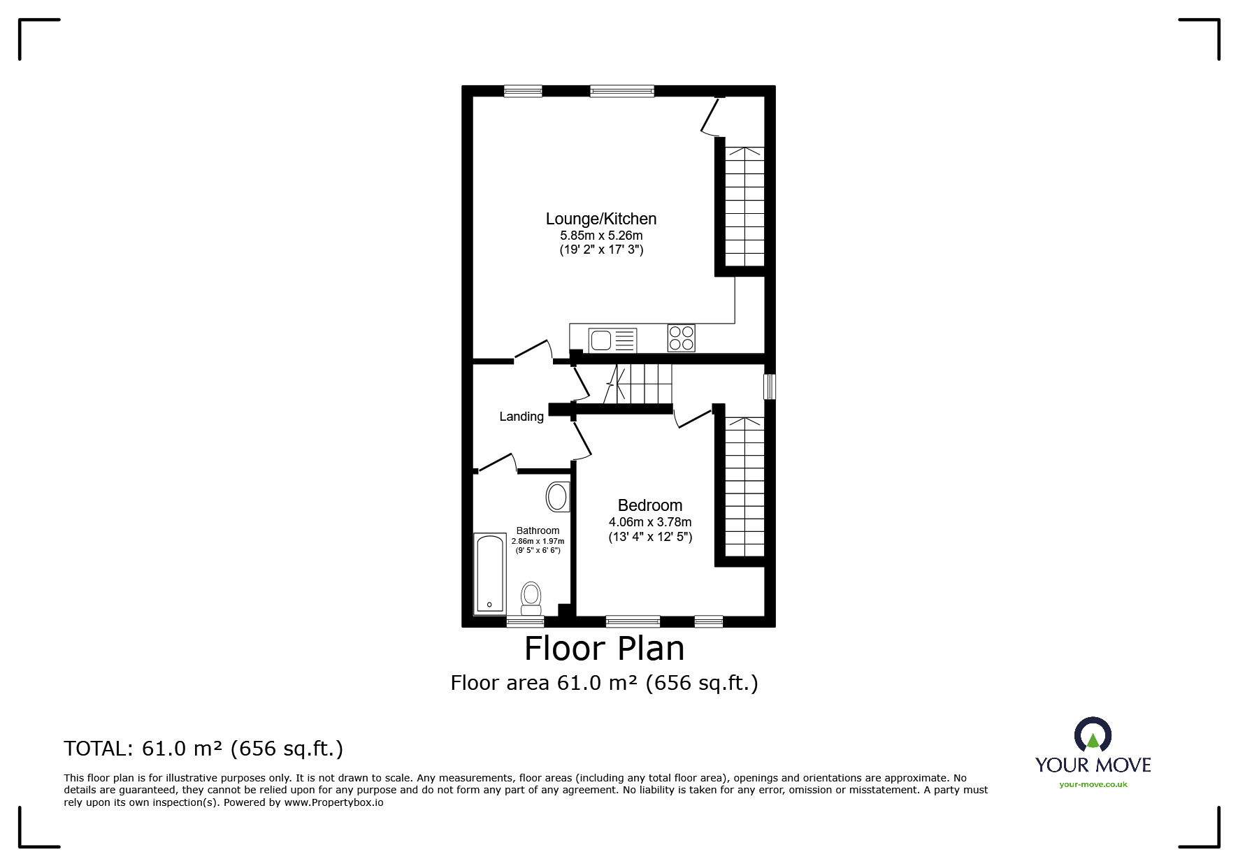 Floorplan of 1 bedroom  Flat for sale, West Avenue, Talke, Staffordshire, ST7