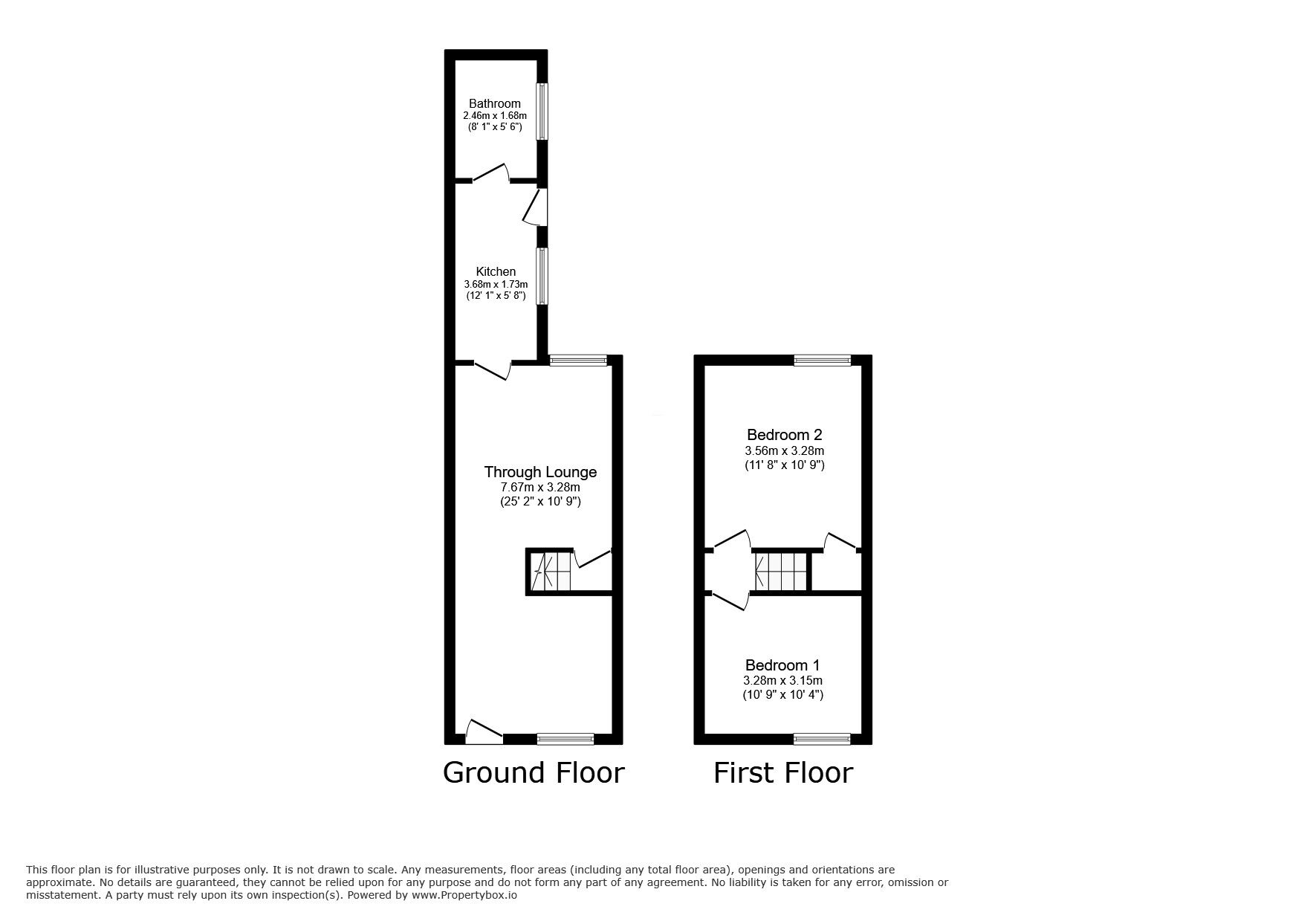 Floorplan of 2 bedroom Mid Terrace House to rent, Wade Street, Burslem, Stoke-on-Trent, Staffordshire, ST6