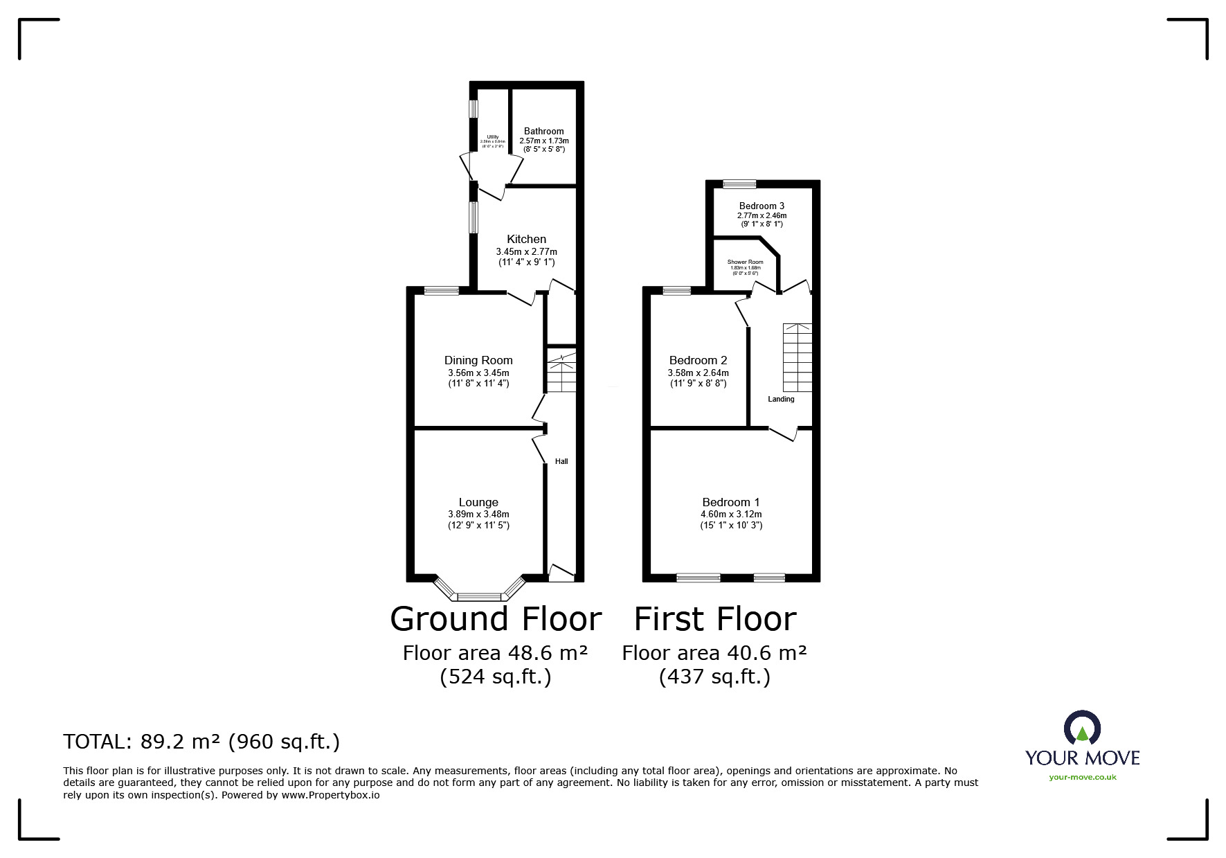 Floorplan of 3 bedroom Semi Detached House for sale, Albert Street, Biddulph, Staffordshire, ST8